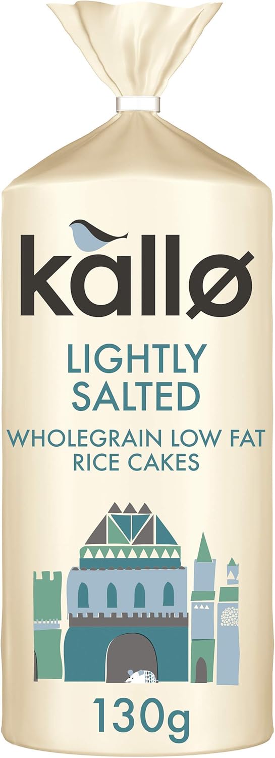 Kallo Lightly Salted Wholegrain Low Fat Rice Cakes, 12 x 130g