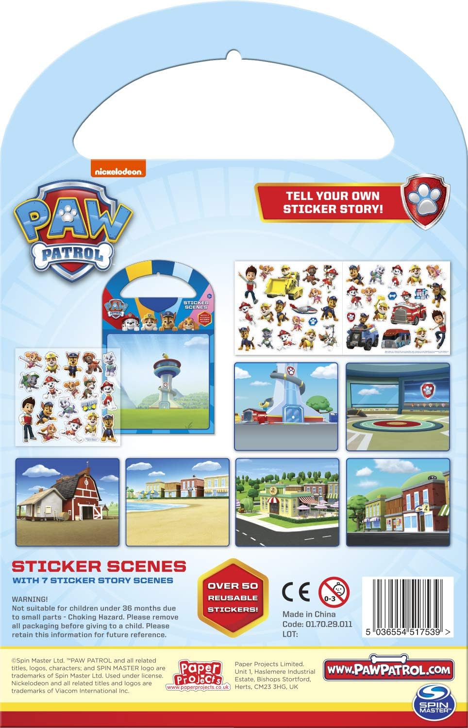 Paper Projects Paw Patrol Activity Set - Reusable Sticker Scene Pack with 50 Pieces