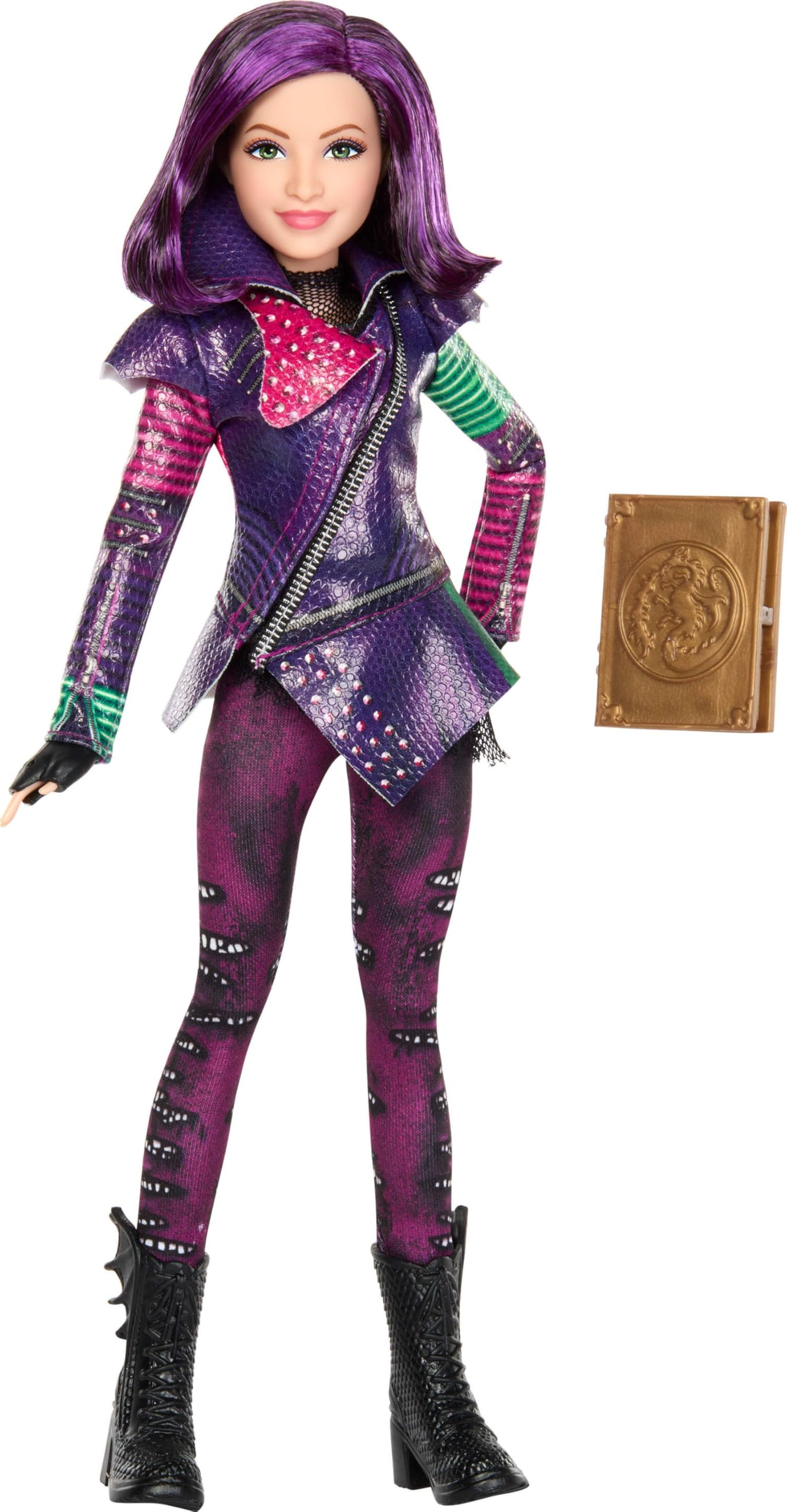 Mattel Descendants Mal Isle of the Lost 10th Anniversary Fashion Doll - Purple Hair with Spell Book