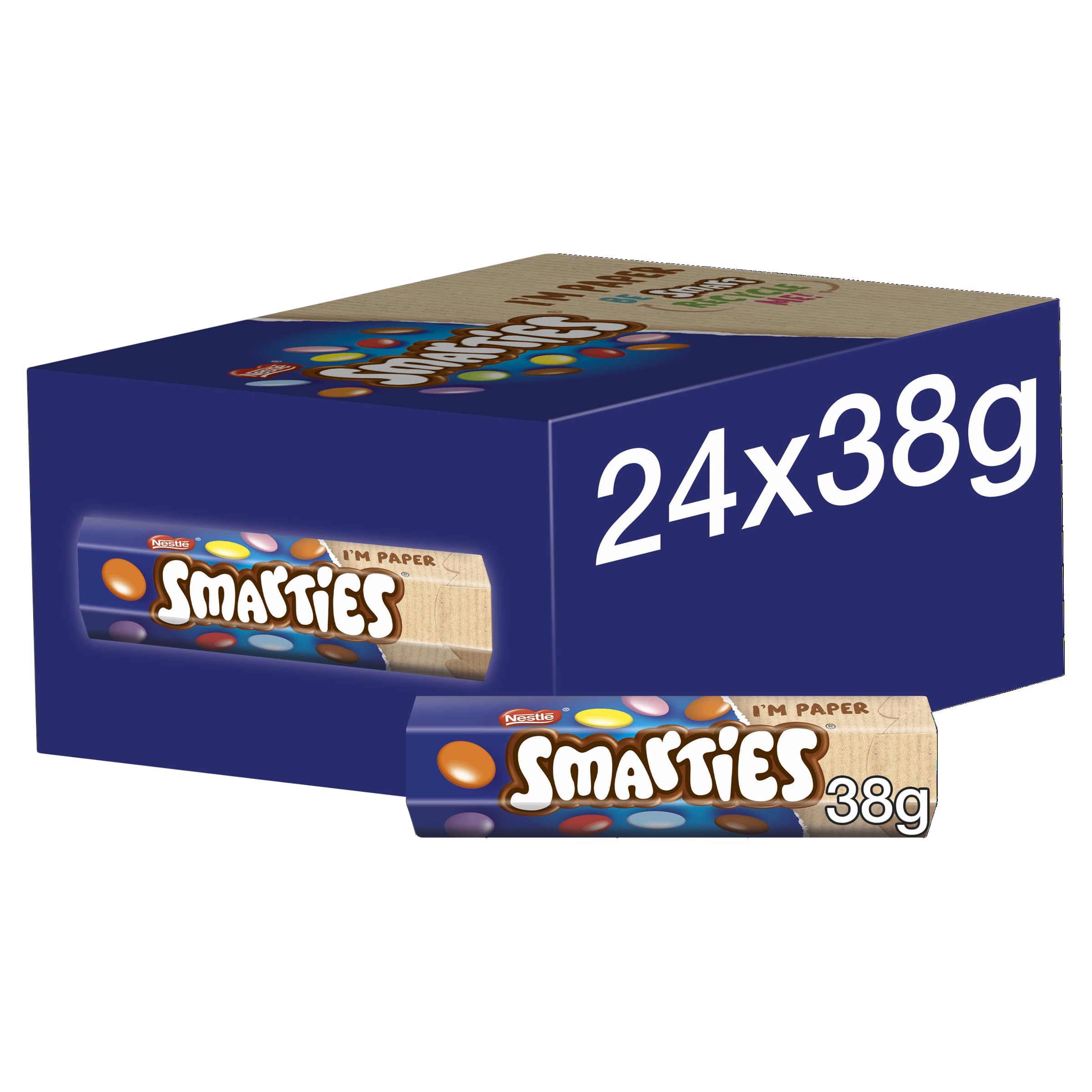 Smarties Milk Chocolate Tubes, 24 x 38 g