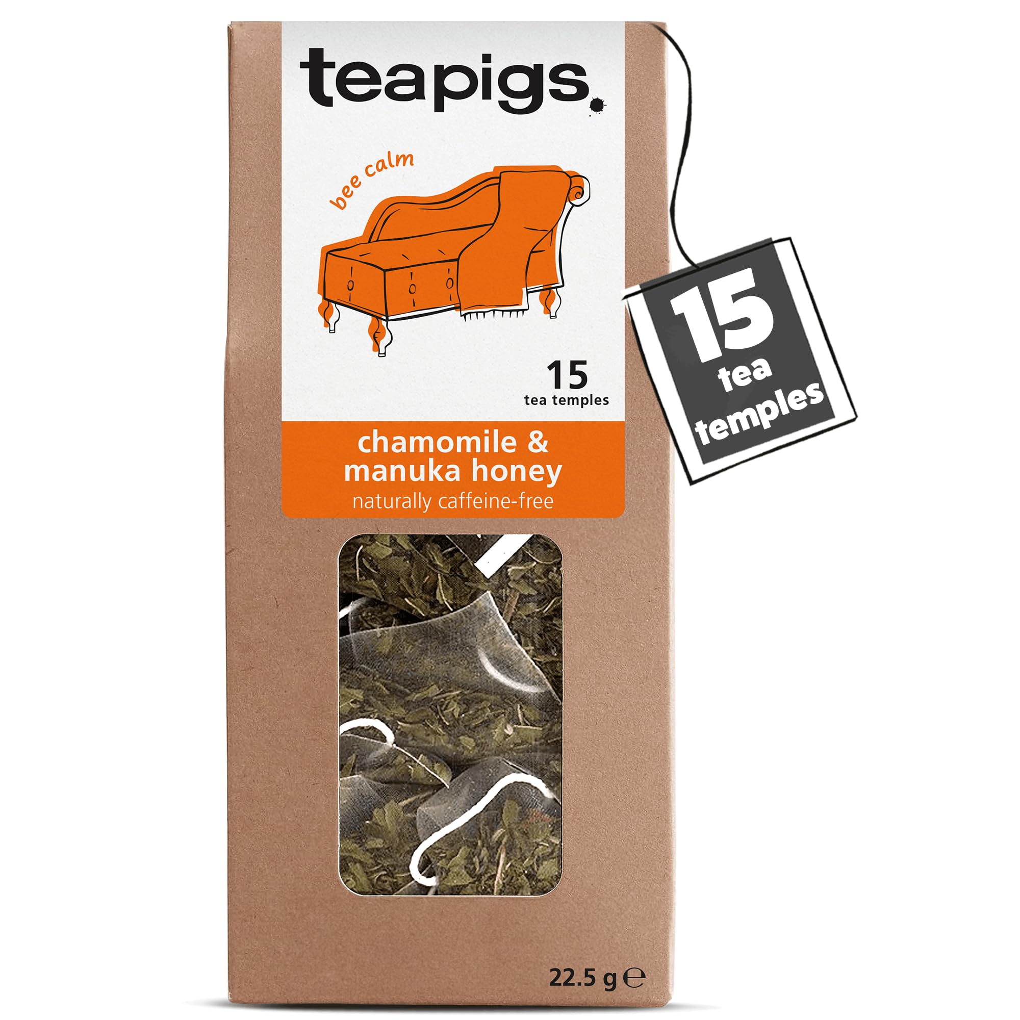 teapigs Chamomile & Manuka Honey Tea - Caffeine-Free Herbal Tea Bags