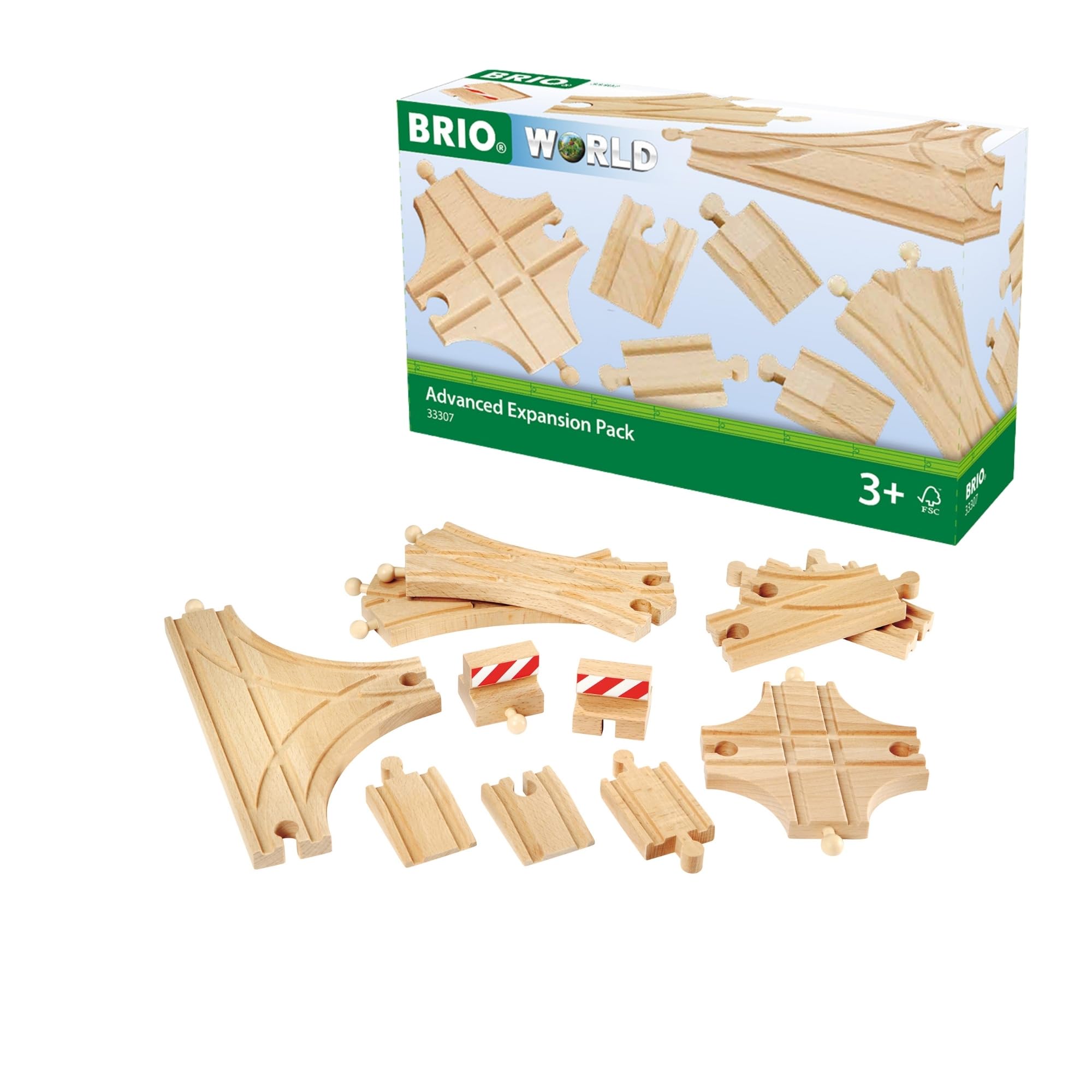 BRIO 33307 Advanced Wooden Train Track Expansion Pack