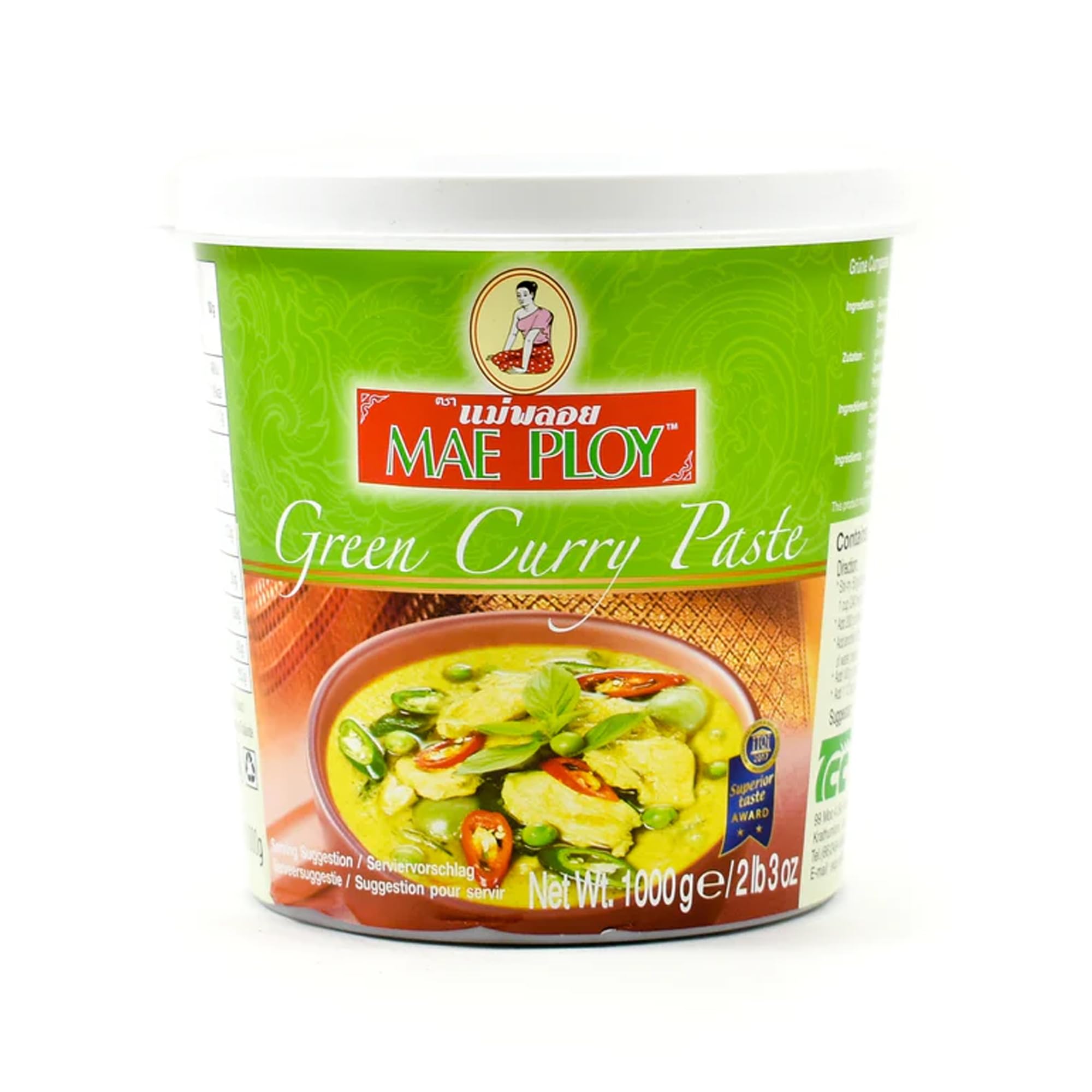 Mae Ploy Green Curry Paste - 1kg - Authentic Thai Cooking Paste