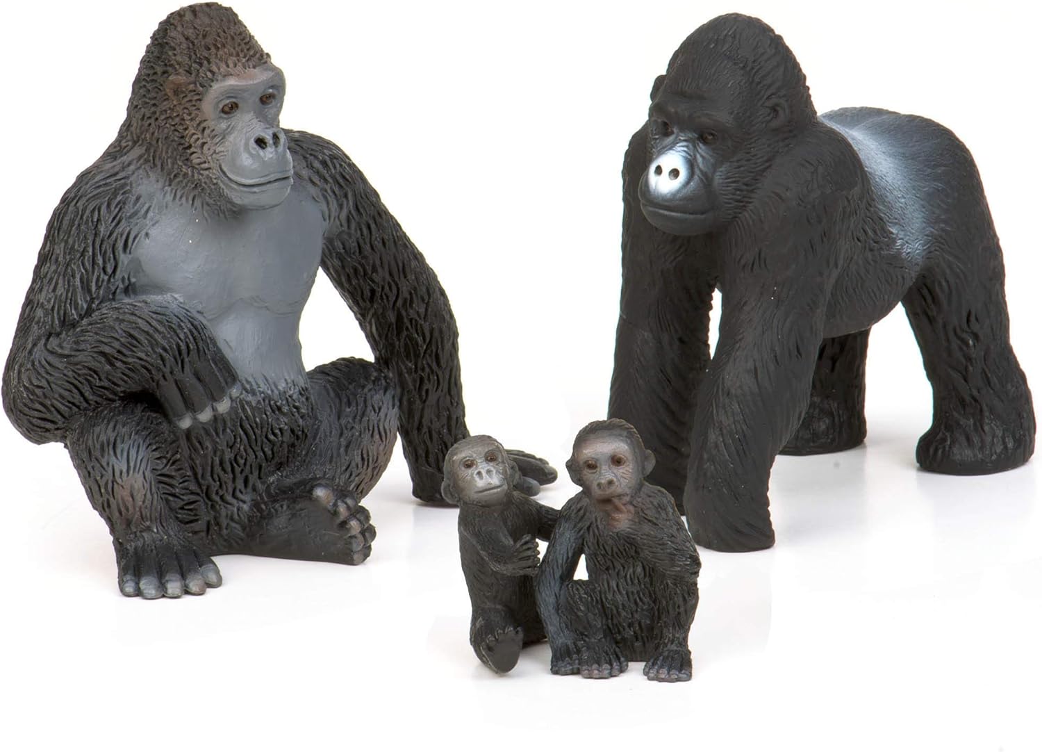 Terra by Battat Gorilla Family Playset - 4pc Realistic Animal Figures for Kids 3+