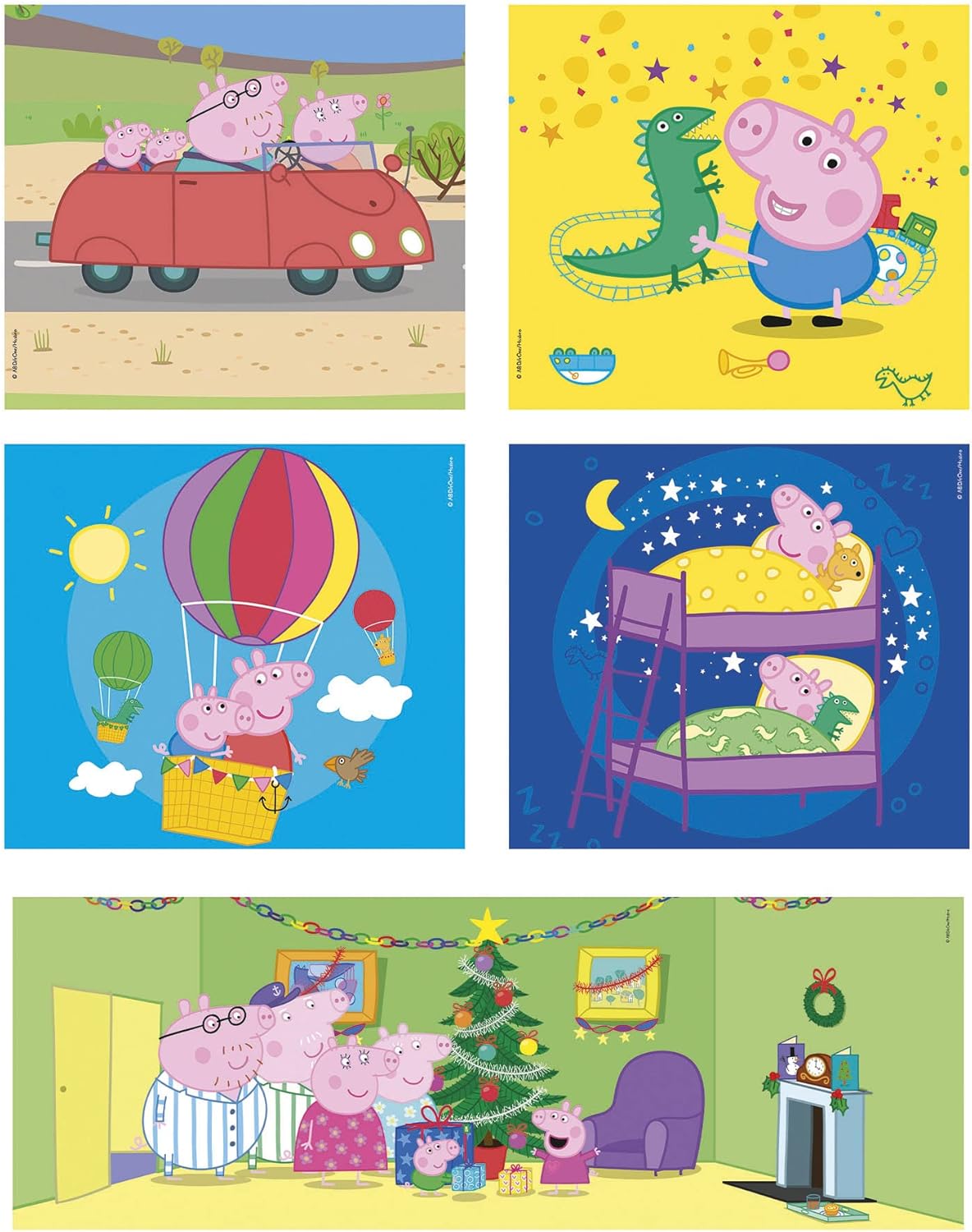 Clementoni Peppa Pig 10-in-1 Supercolor Jigsaw Puzzle Set - 330 Pieces for Ages 4+