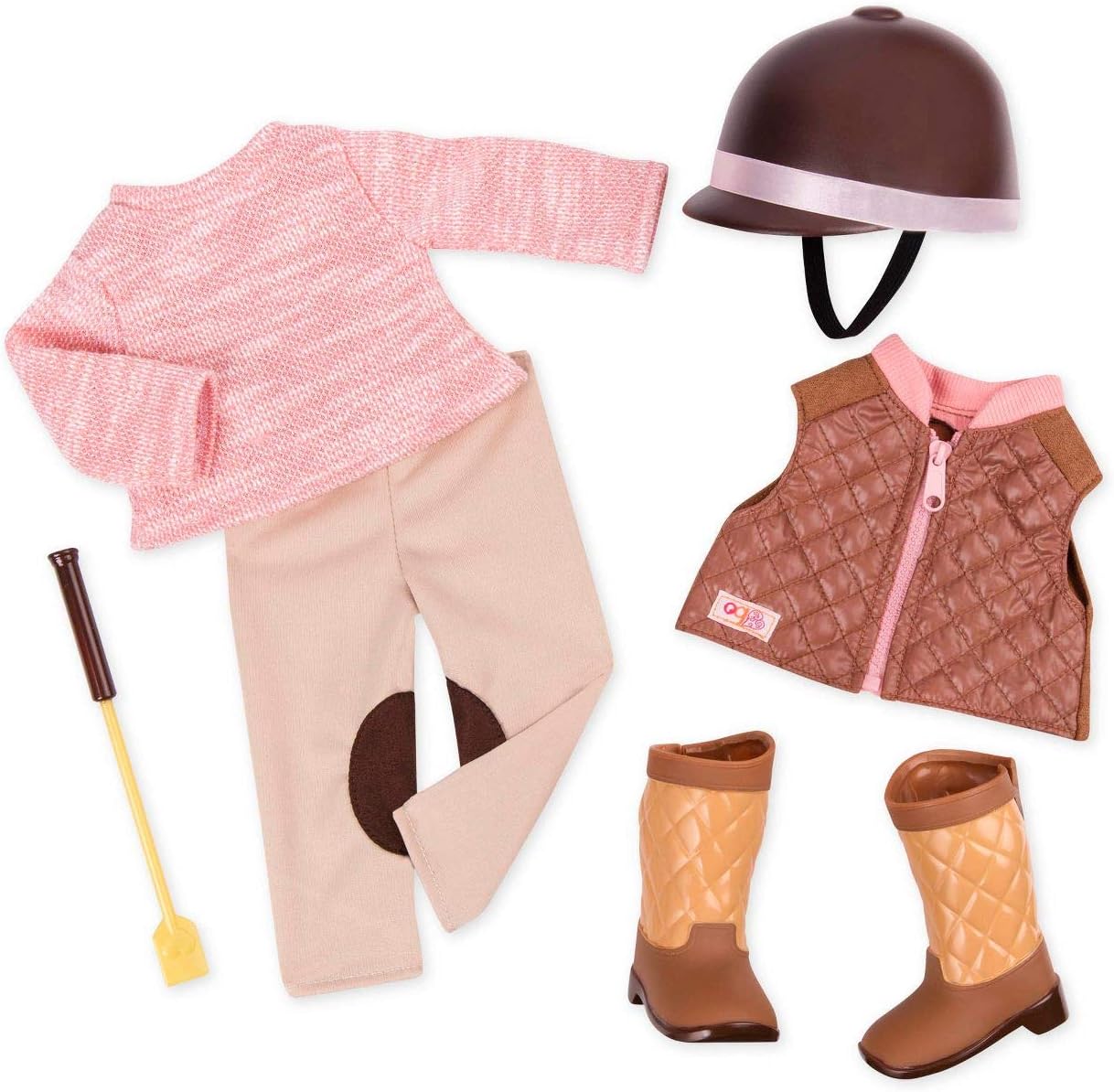 Our Generation Riding in Style Equestrian Outfit - 18" Doll Accessory Set with Helmet & Riding Crop