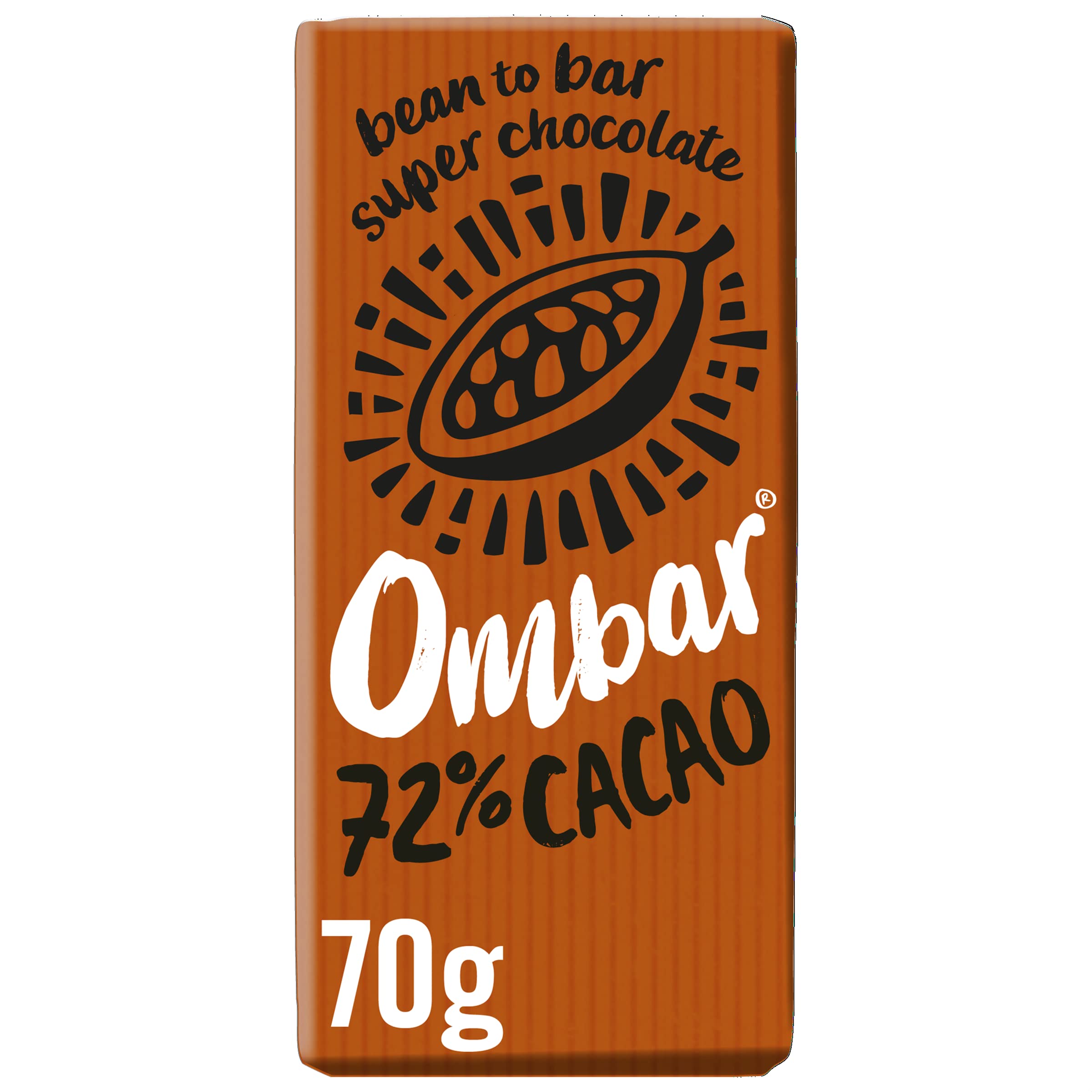 Ombar 72% Dark Chocolate Bar - Organic Fair Trade Vegan Chocolate