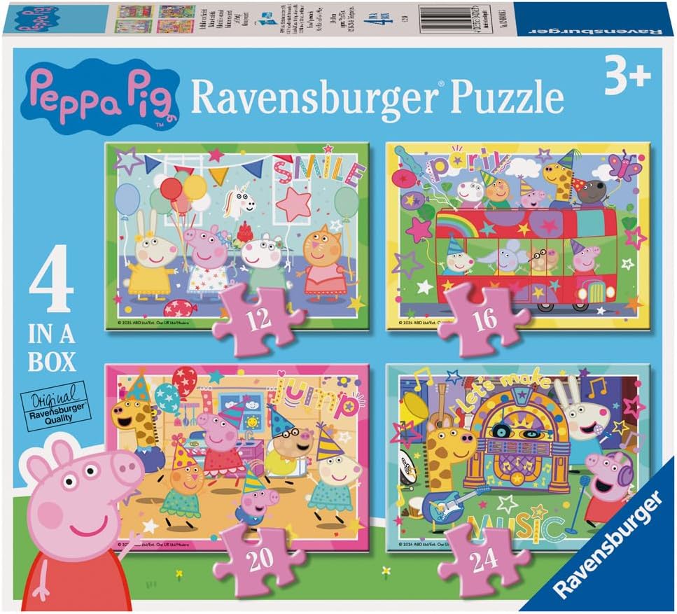 Ravensburger Peppa Pig 4-in-a-Box Jigsaw Puzzle Set - 72-Piece Puzzles for Kids Ages 3 and Up