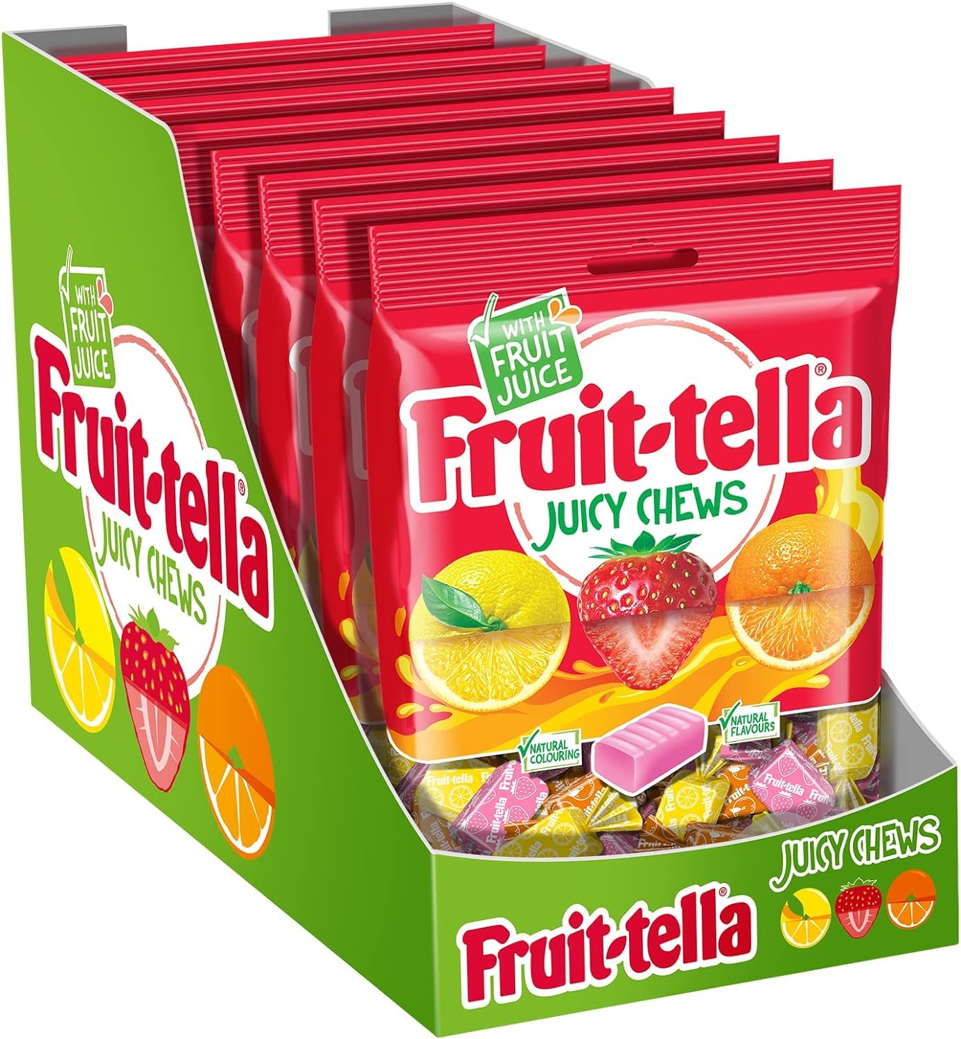 Fruittella Juicy Chews - Mixed Strawberry, Orange & Lemon Flavour Chewy Sweets (1.36kg)