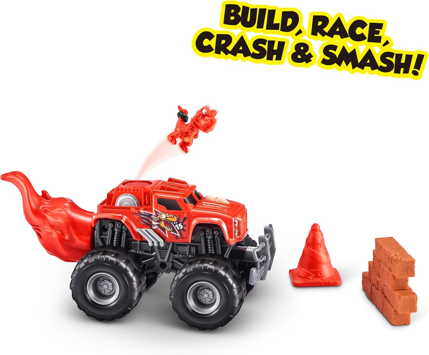 Smashers Monster Truck Surprise by ZURU - Dino Drifter with 25 Surprises, 3 Trucks to Collect