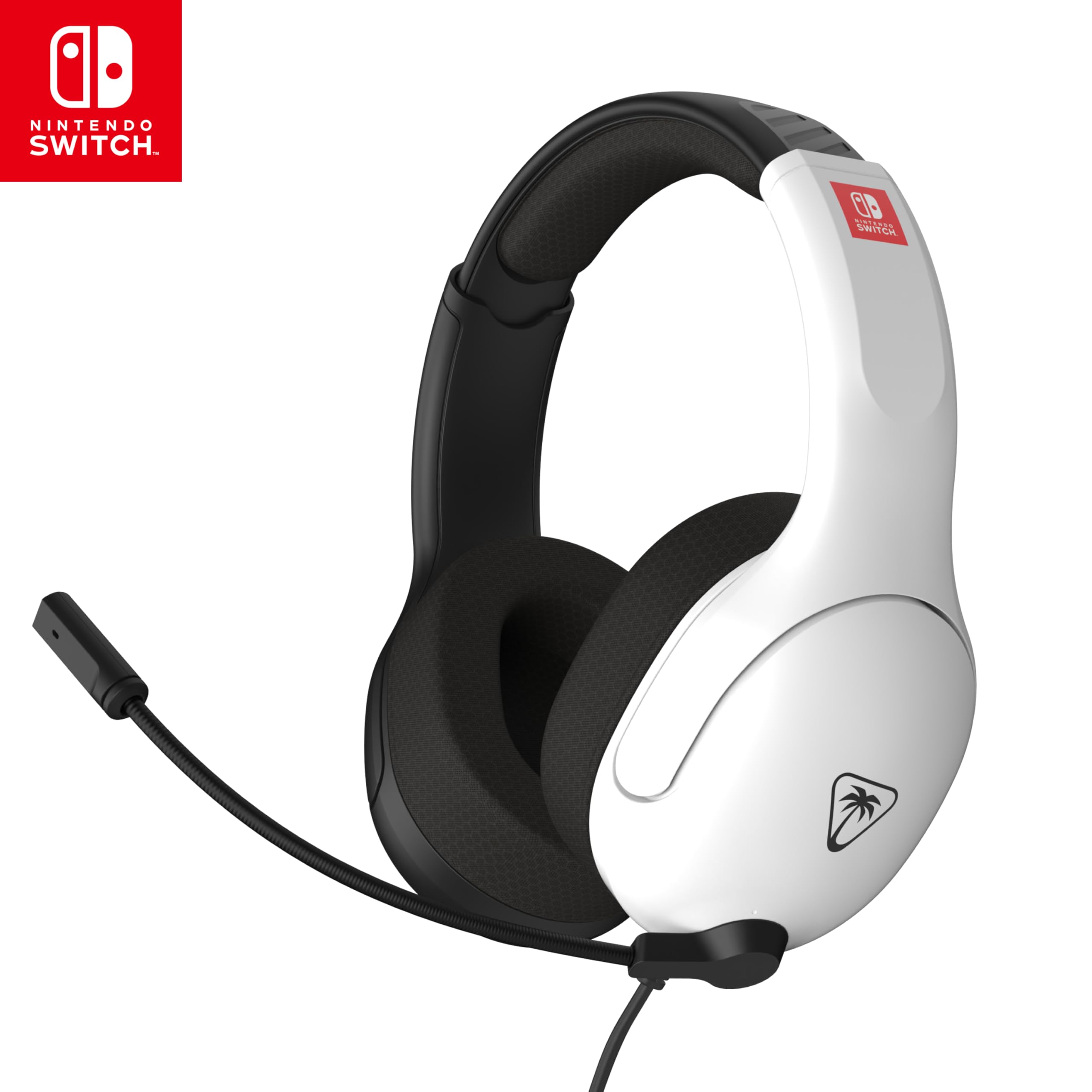 Turtle Beach Airlite Fit Black and White Wired Gaming Headset for Nintendo Switch, 40mm Speakers, Flip-to-Mute Mic
