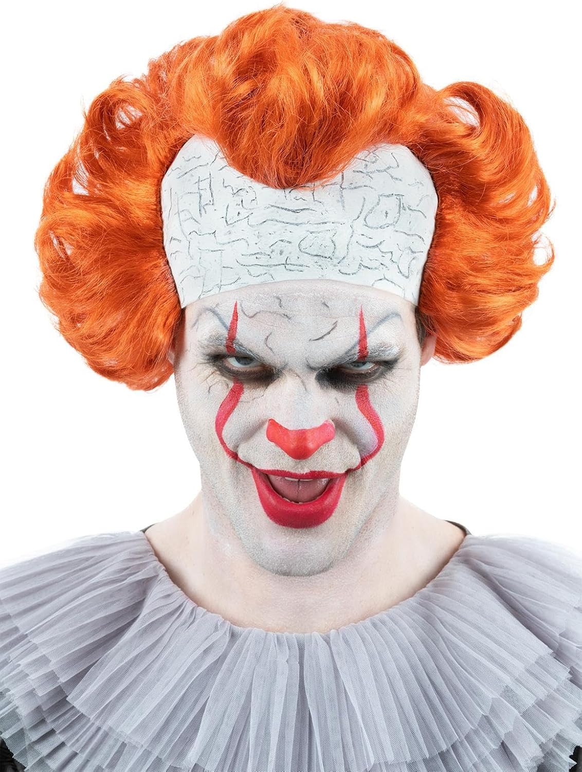 Smiffys IT Chapter Two Pennywise Orange Wig with Latex Bald Head for Adults