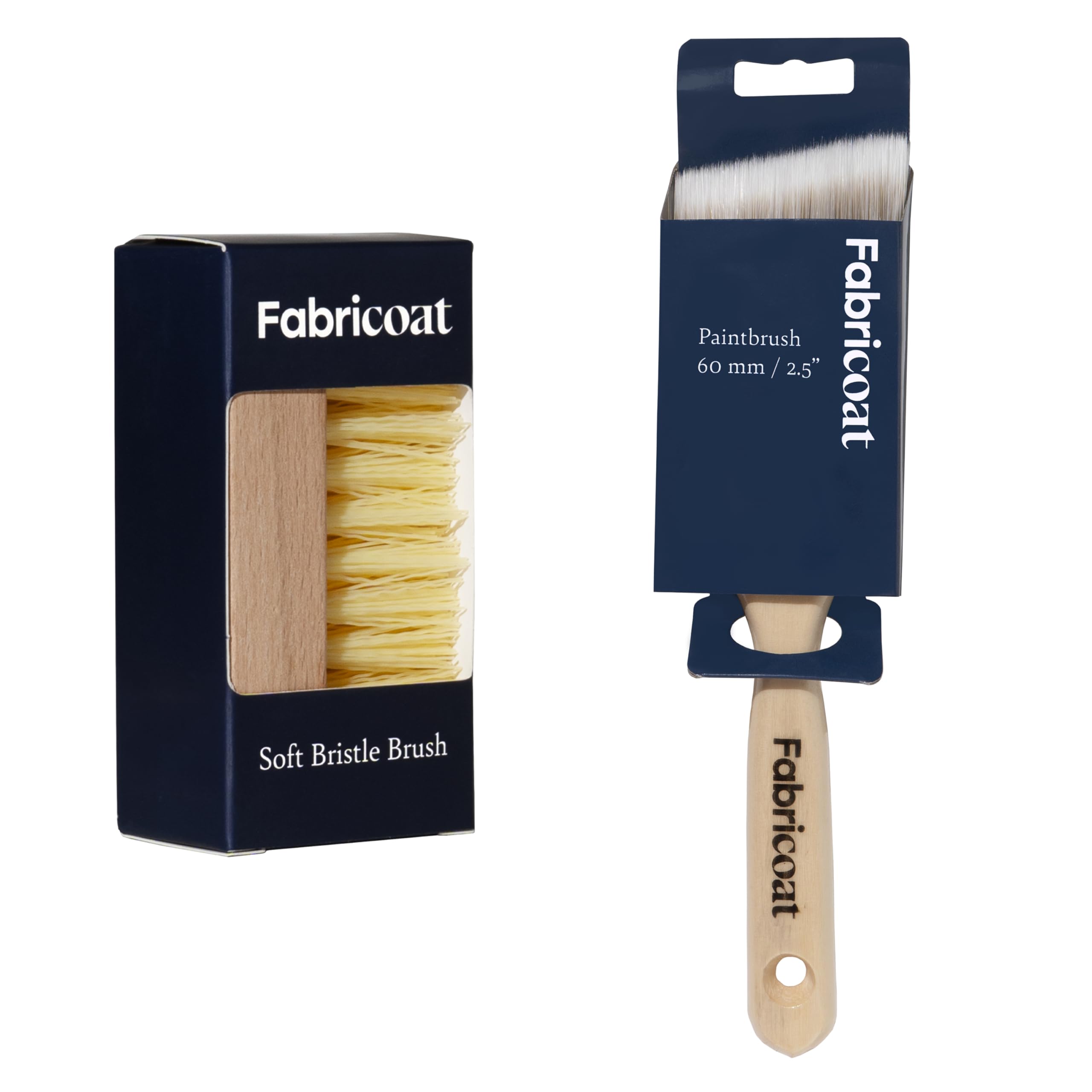 Fabricoat - Cleaning Brush and 60mm/2.5 inch Angled Cutting In Paint Brush Combo