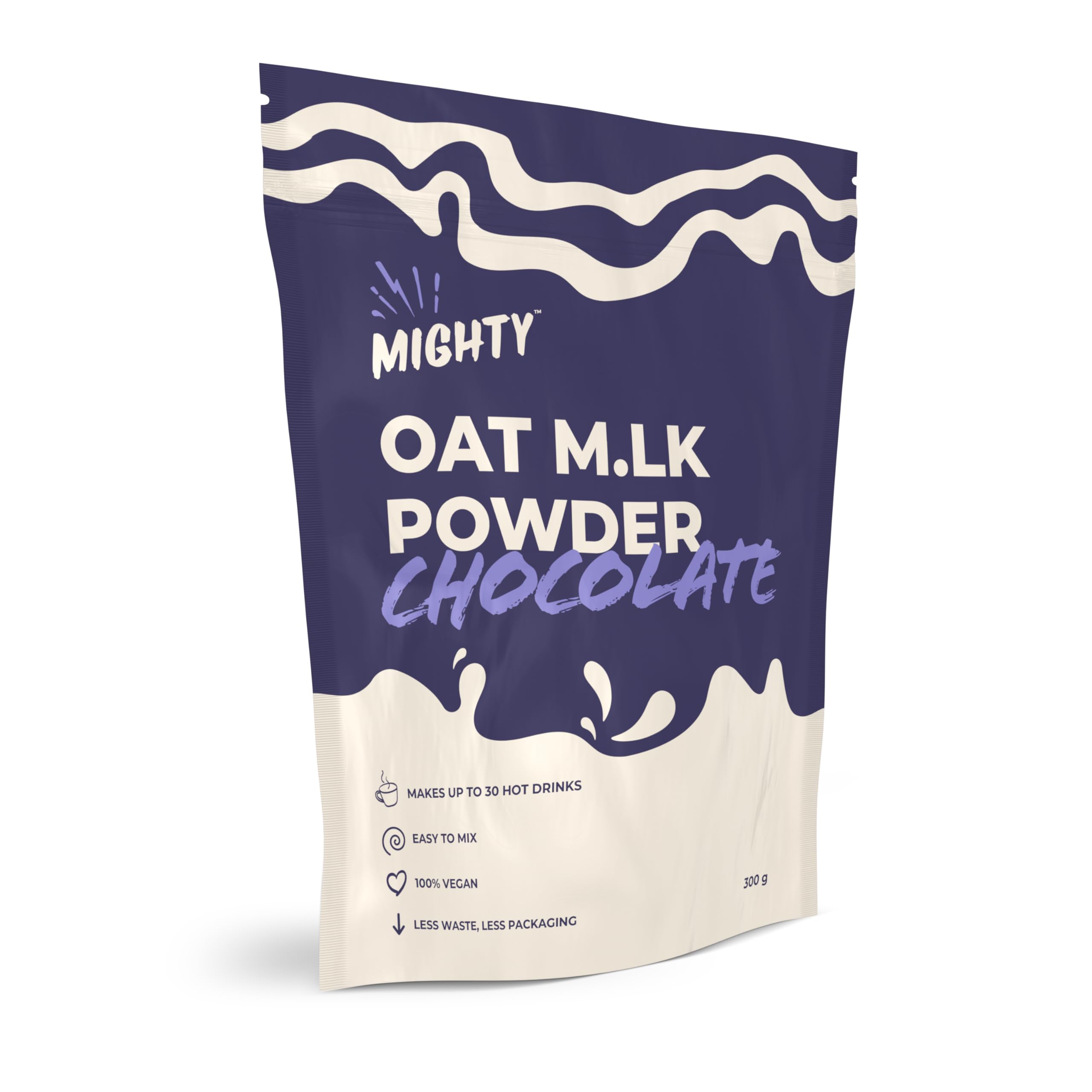 Mighty Chocolate Oat M.LK Powder (300g Bag, Makes Up to 30 Hot Drinks), Vegan Plant-Based Coffee Creamer
