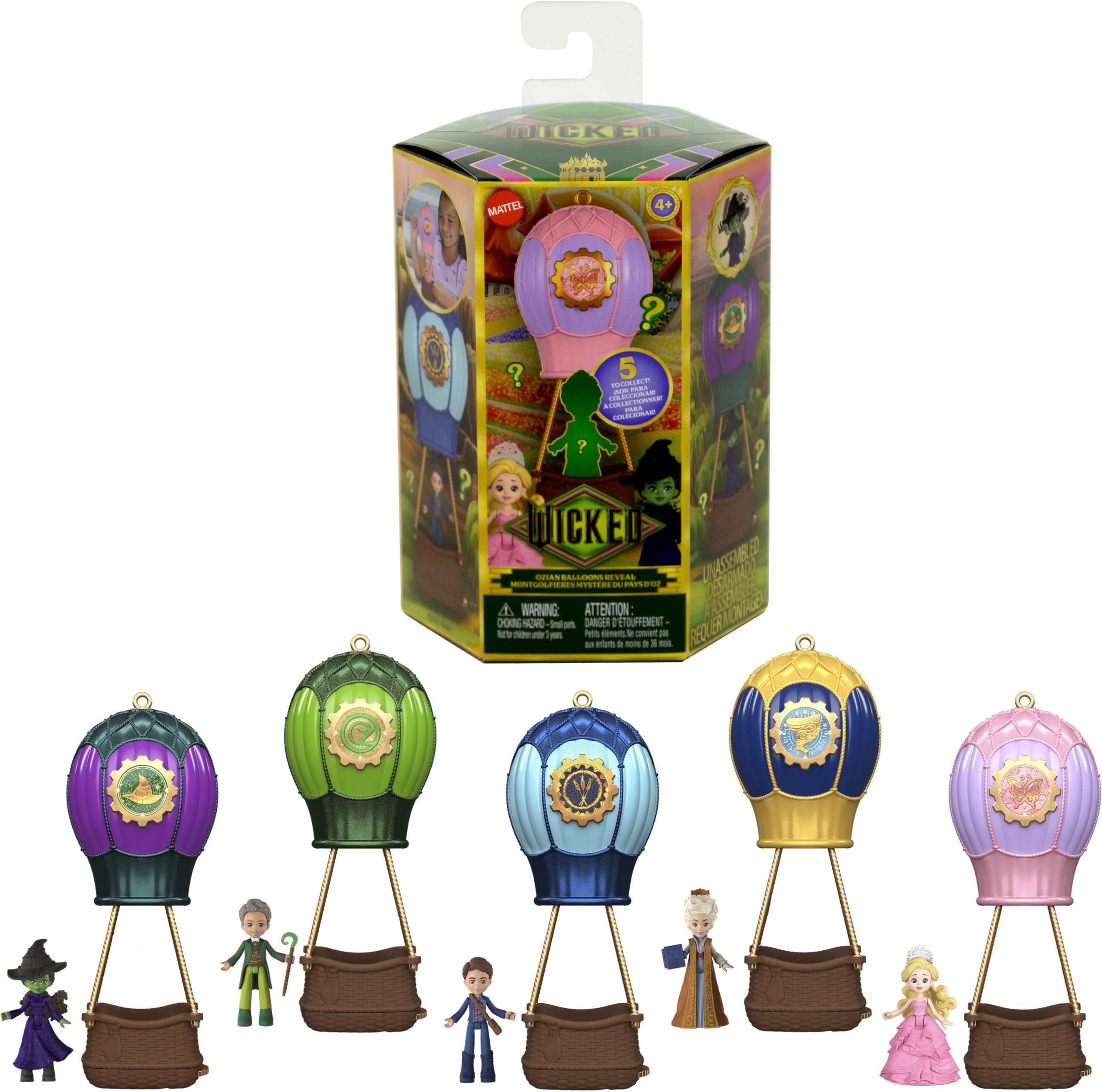 Mattel Universal Pictures’ Wicked Ozian Balloons Reveal Toy Set - Collectible Small Doll Playset for Kids 4+