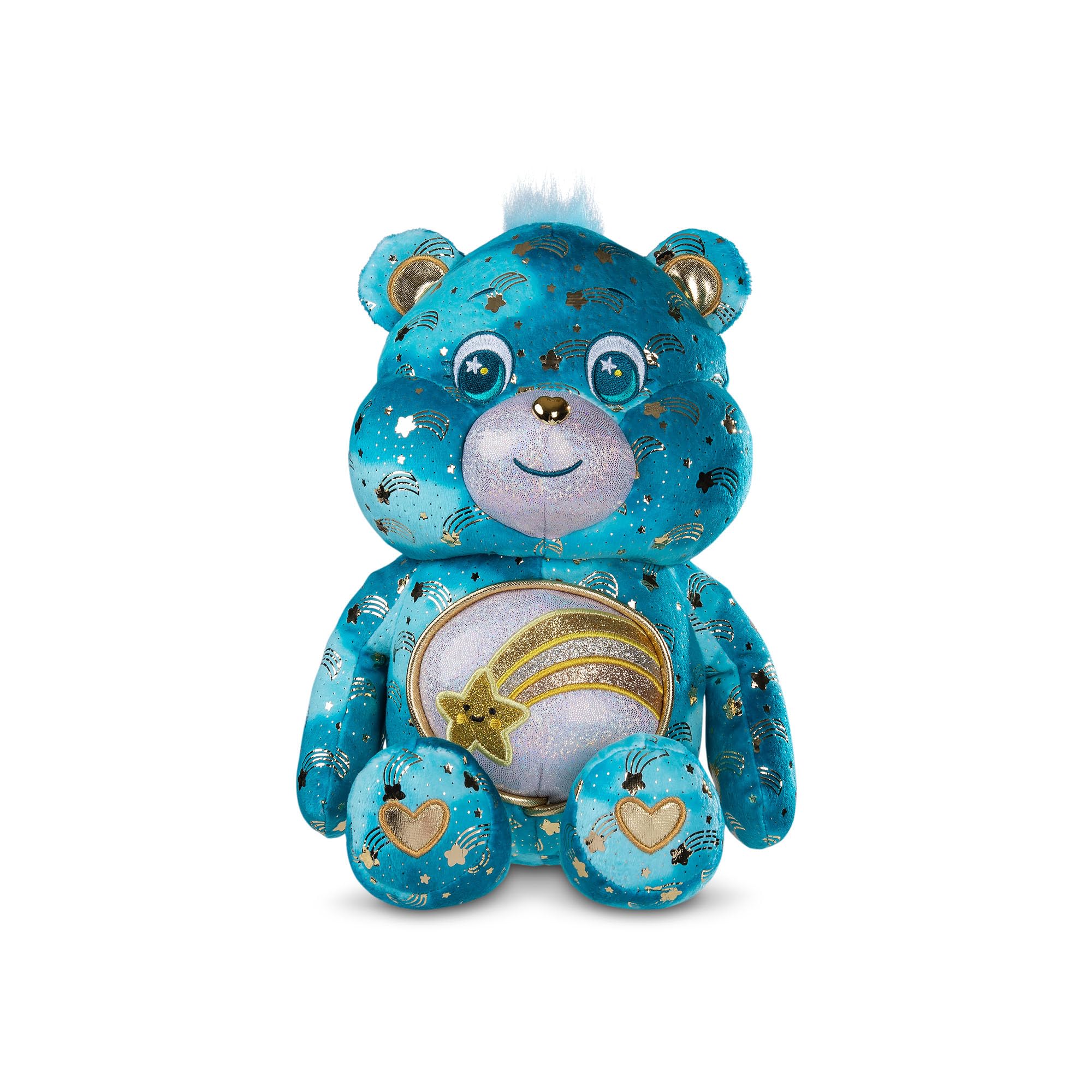 Care Bears Glowing Belly Plush - Wish Bear 35cm Soft Eco-Friendly Stuffed Animal