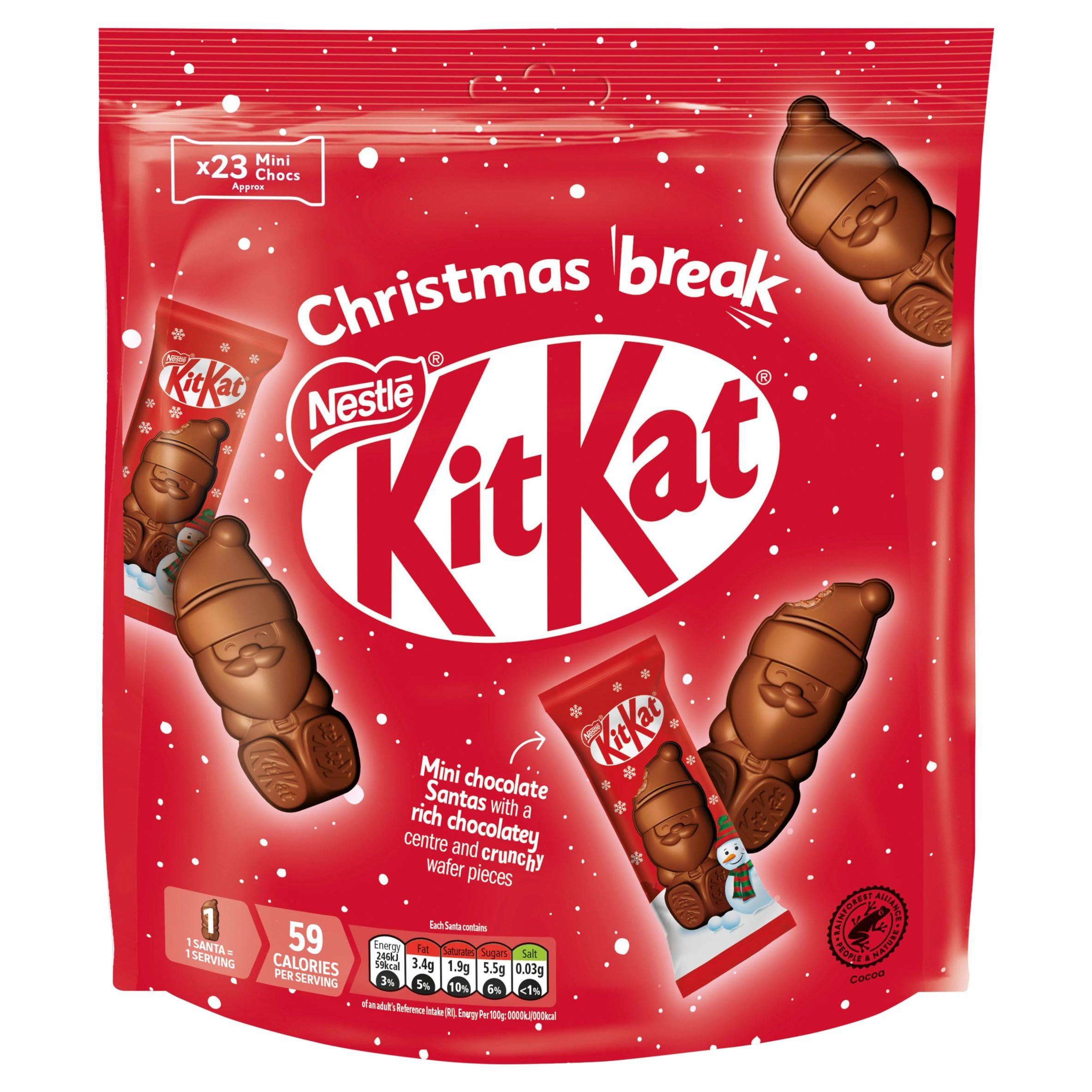 KitKat Santa Large Pouch - 264g Festive Milk Chocolate Treats