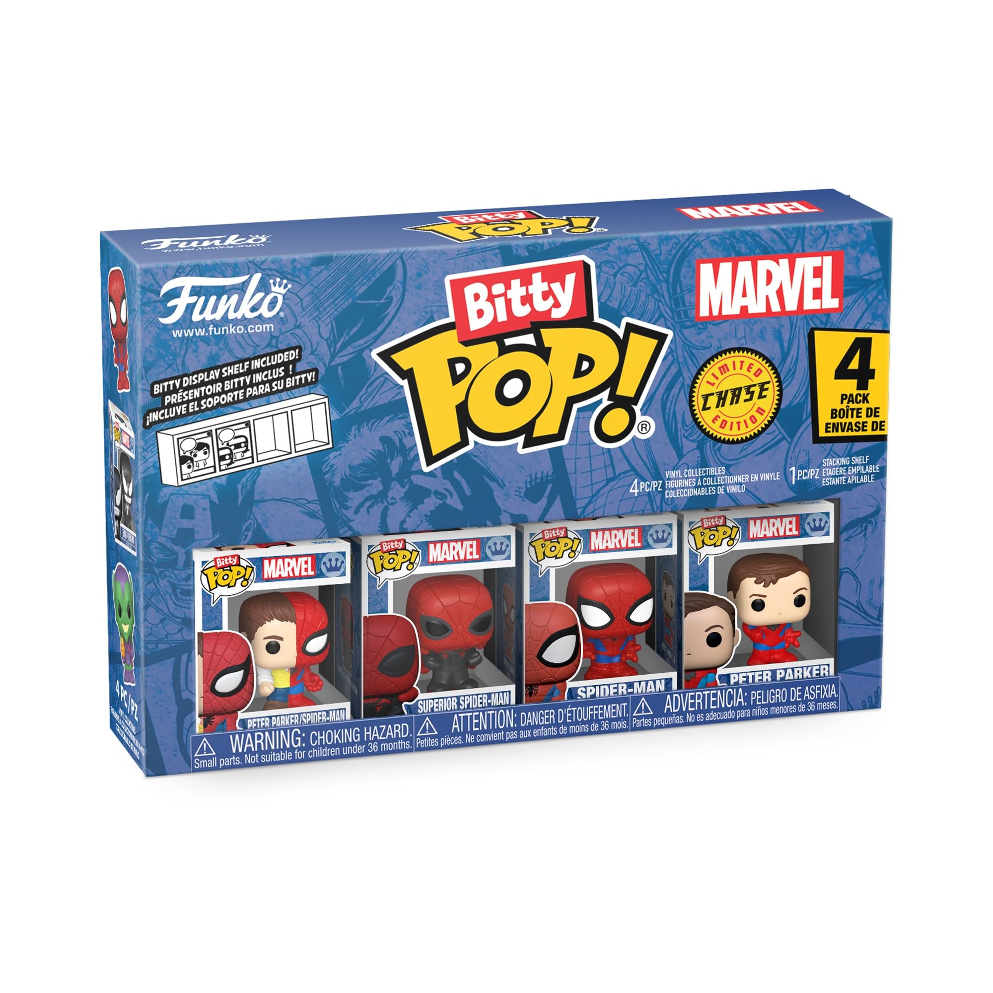 Funko Bitty Pop! Spider-Man Parker Split 4pk with Mystery Mini Figure