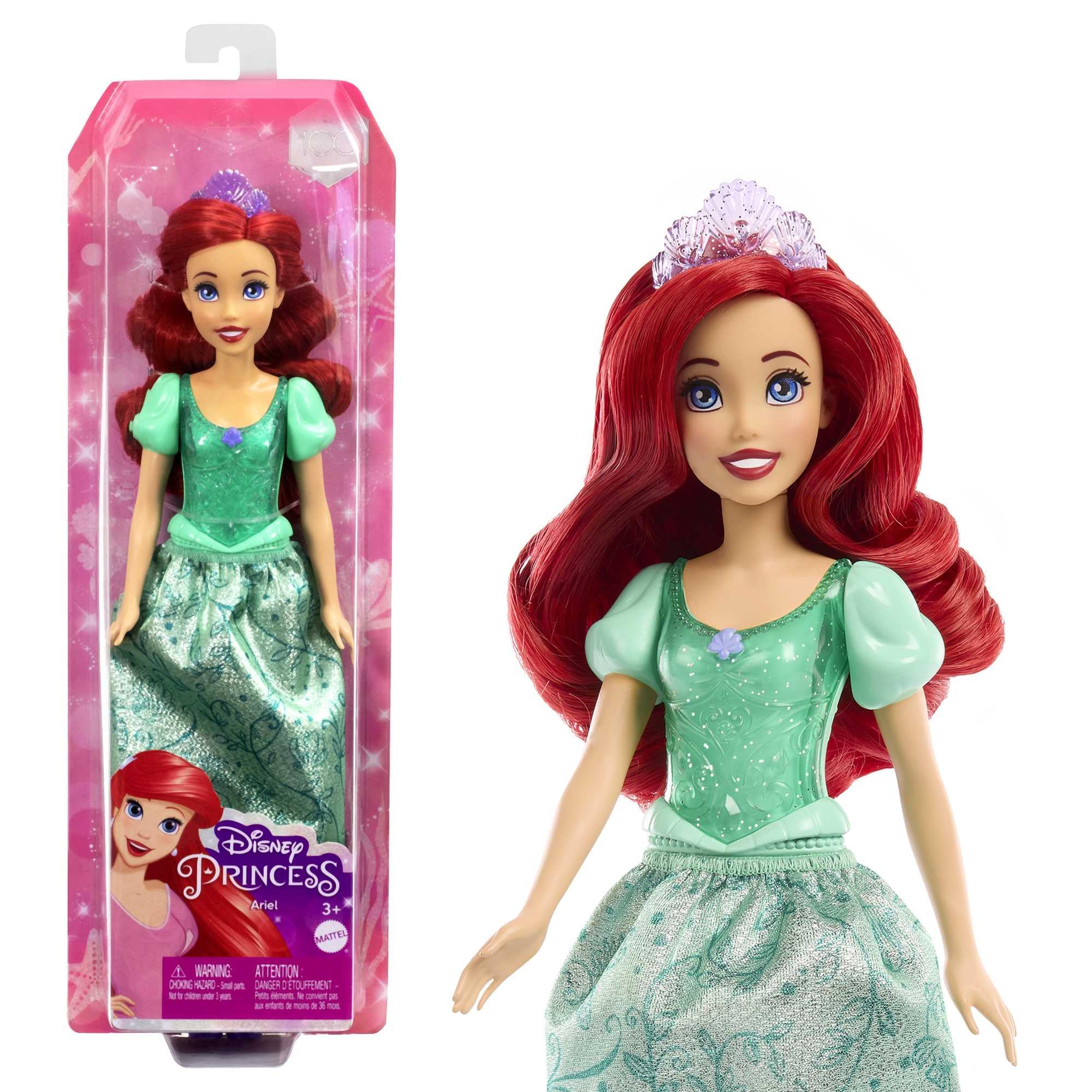 Mattel Disney Princess Ariel Posable Fashion Doll with Sparkling Outfit & Accessories, HLW10