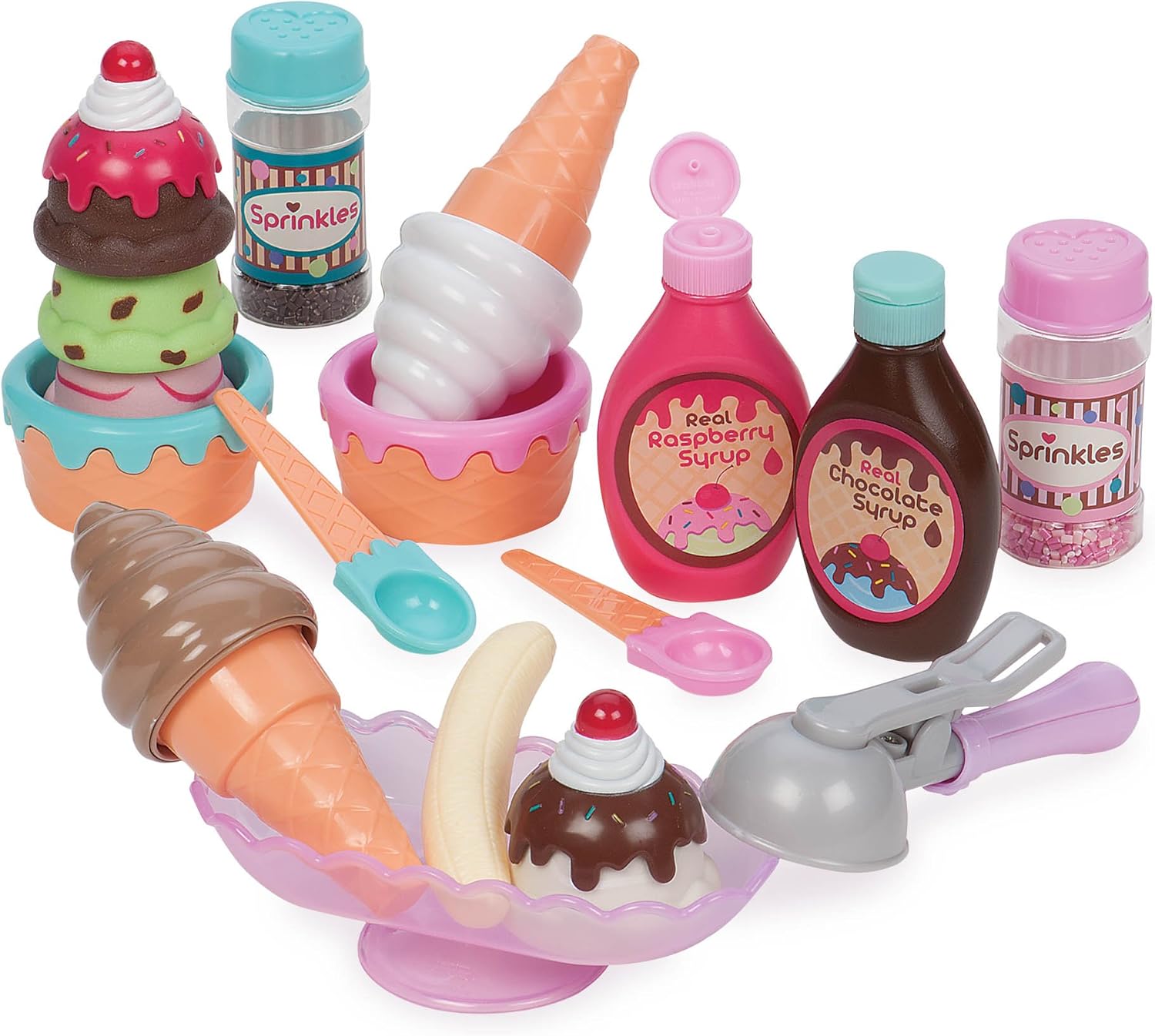 Play Circle Ice Cream Parlour Playset - 21-Piece Pretend Play Toy for Ages 3+