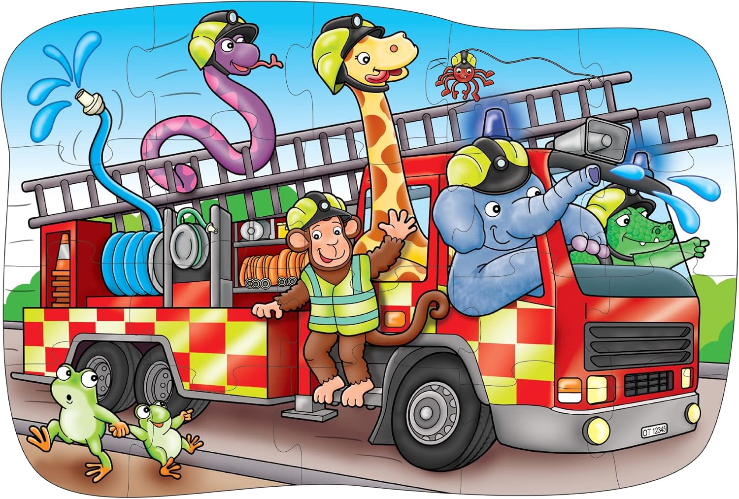 Orchard Toys Big Fire Engine Jigsaw Puzzle - 20-Piece Shaped Puzzle for Toddlers
