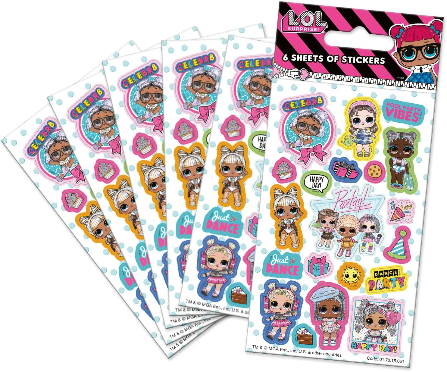 L.O.L. Present Surprise Stickers - Reusable Foil & Glossy Sheets for Kids