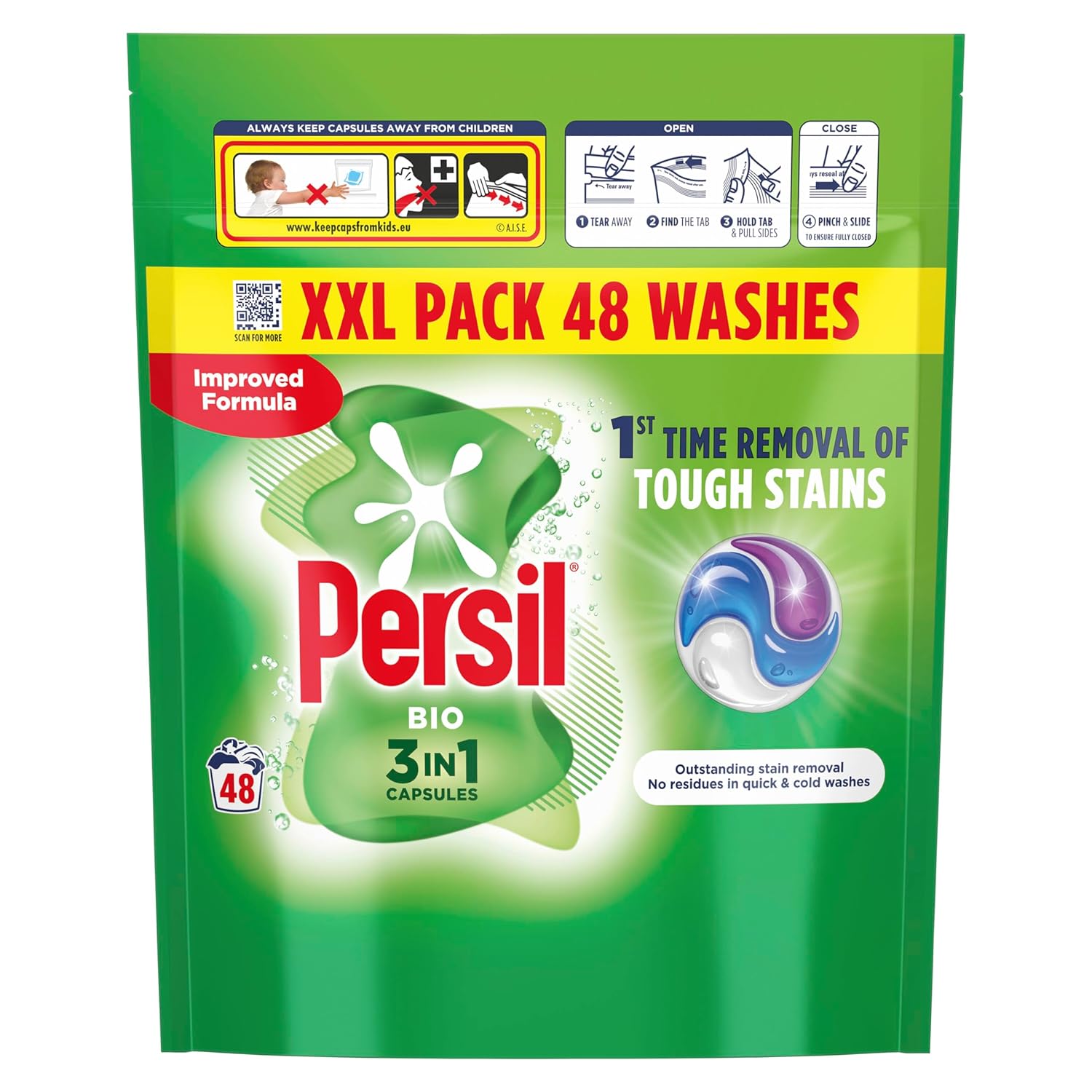 Persil - Bio 3 in 1 Washing Capsules 48 Washes