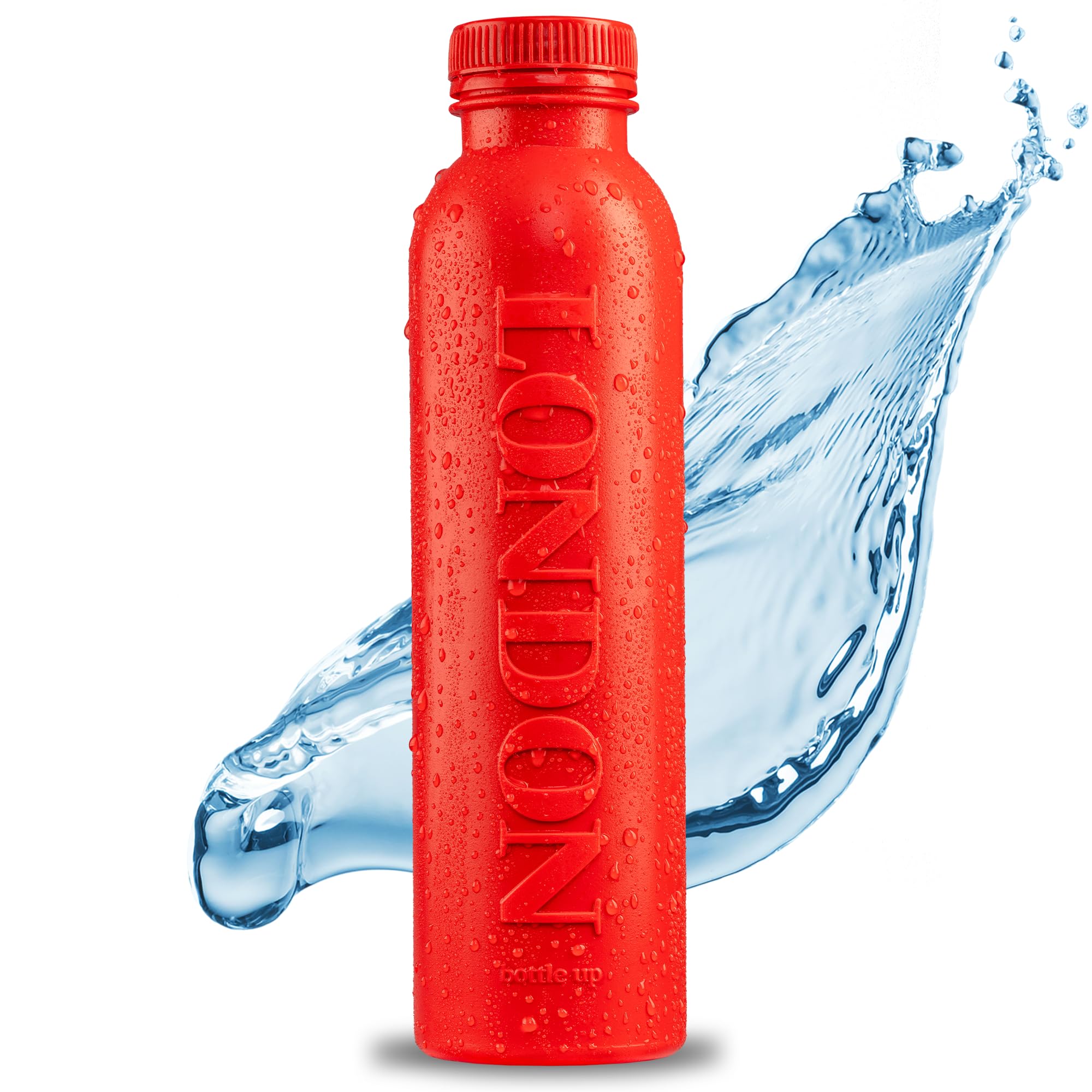 Bottle Up Reusable BPA Free Water Bottle 500ml – London Red, Prefilled with Pure Still Spring Water