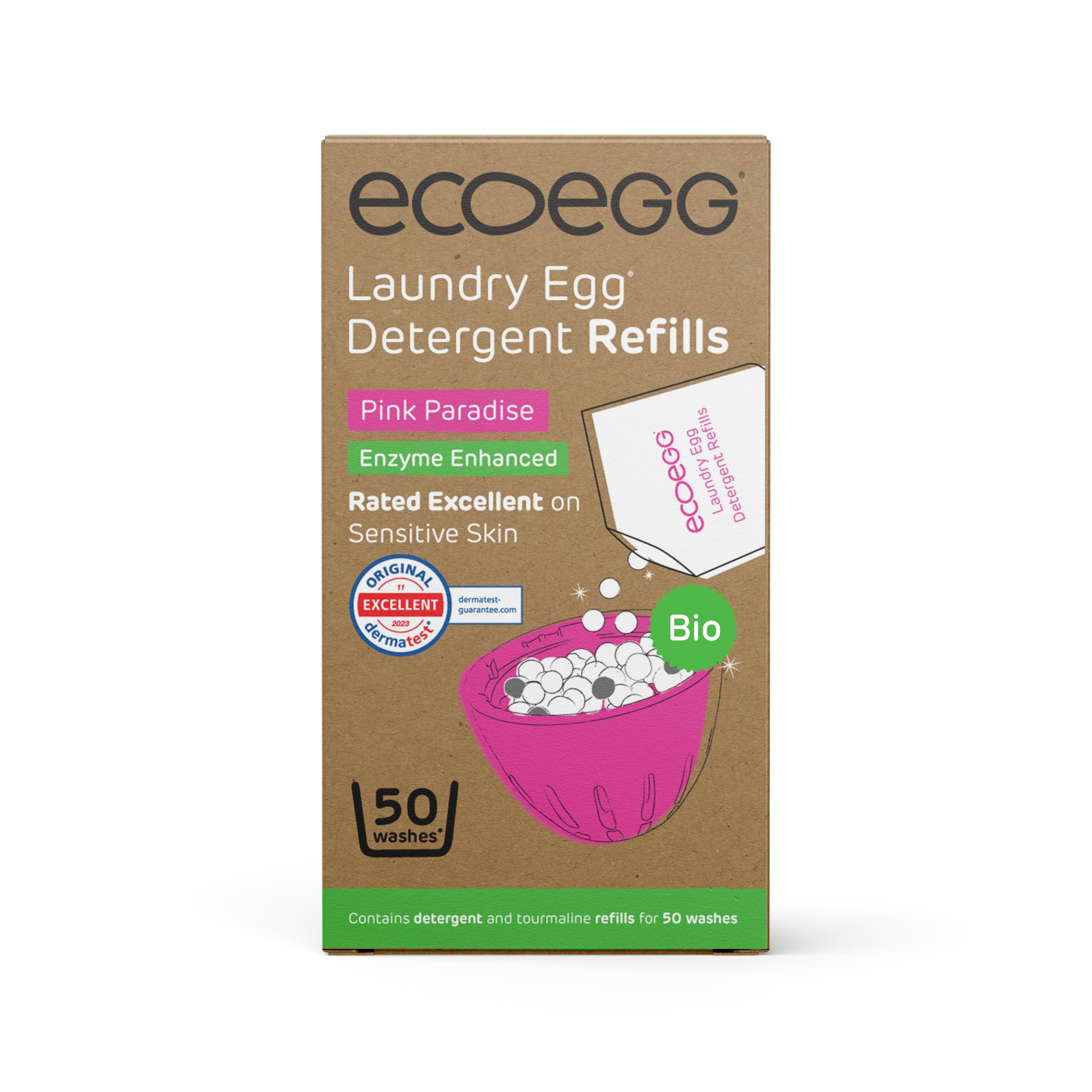 Ecoegg - Bio Detergent Refill Pellets (130g, 50 Washes, Pink Paradise Fragrance)