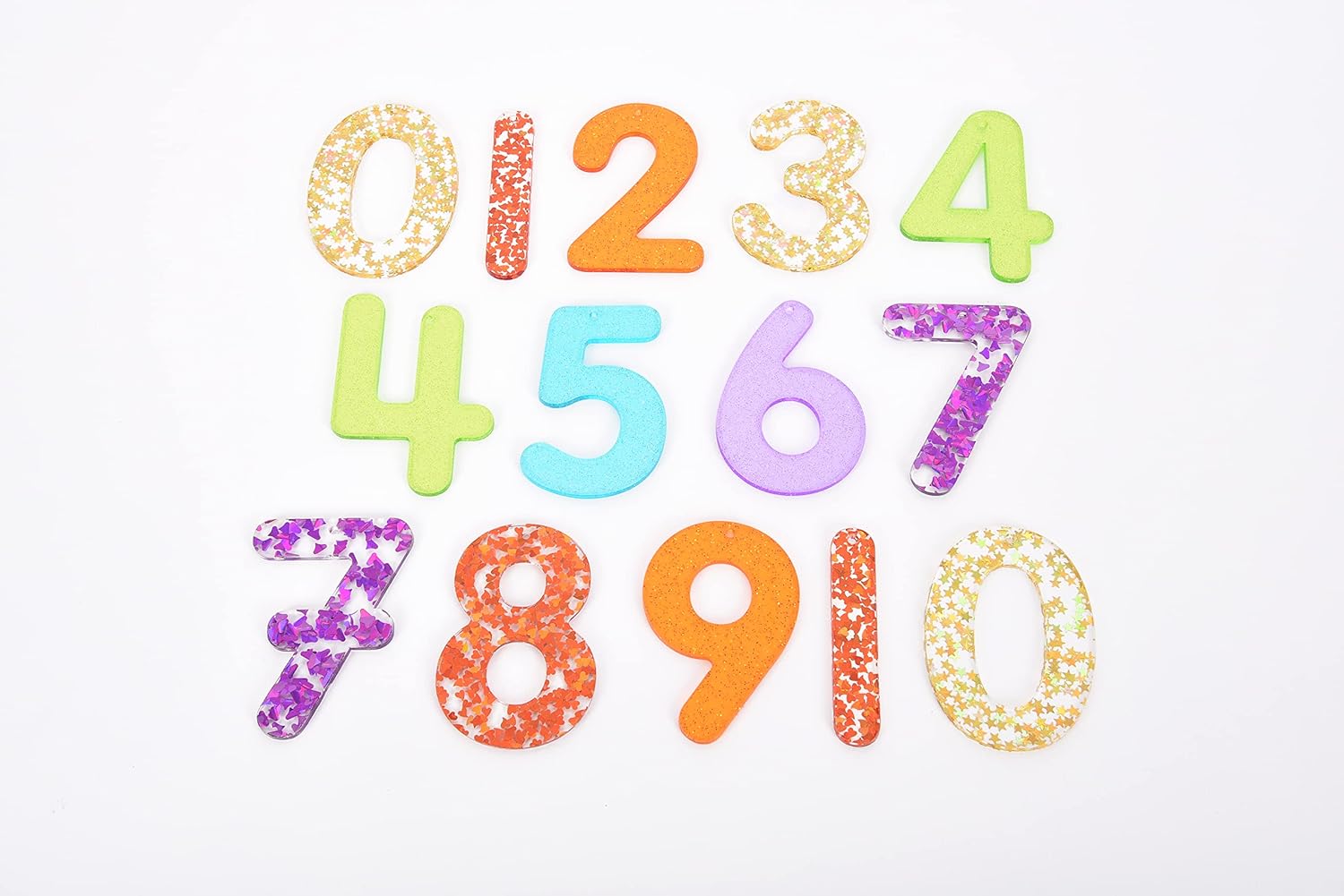 TickiT Rainbow Glitter Numbers - Educational Acrylic Number Set for Kids 3+