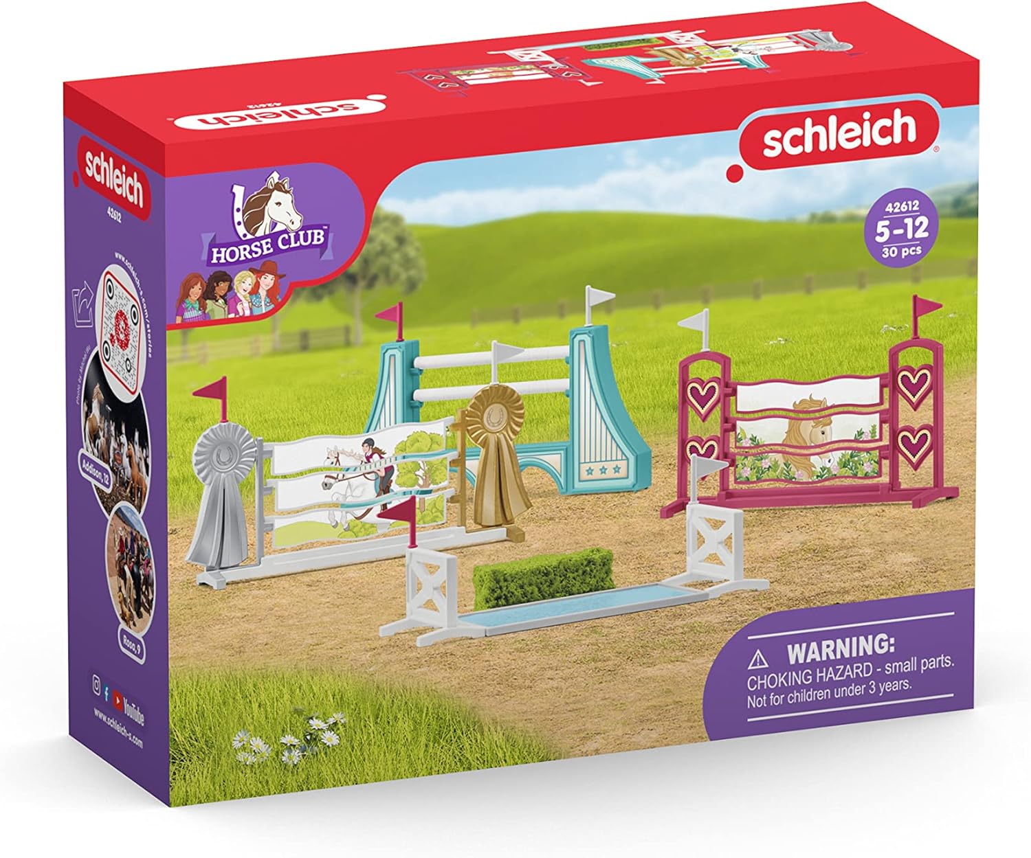 SCHLEICH Horse Club Obstacle Accessories Playset - Adjustable Jumping Poles & Water Ditches for Ages 5-12