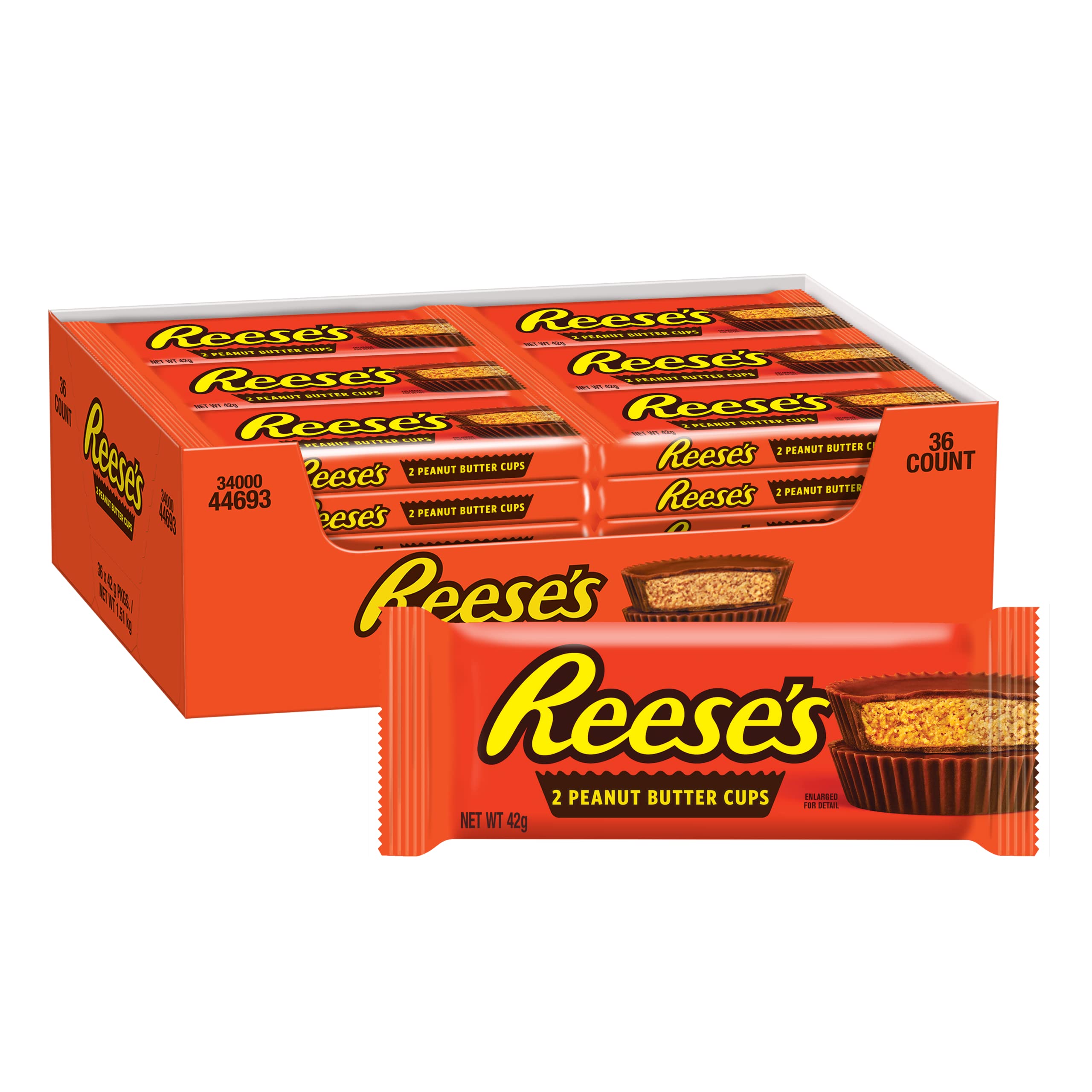 Reese's Peanut Butter Cups Milk Chocolate Candy Pack of 36 x 42g