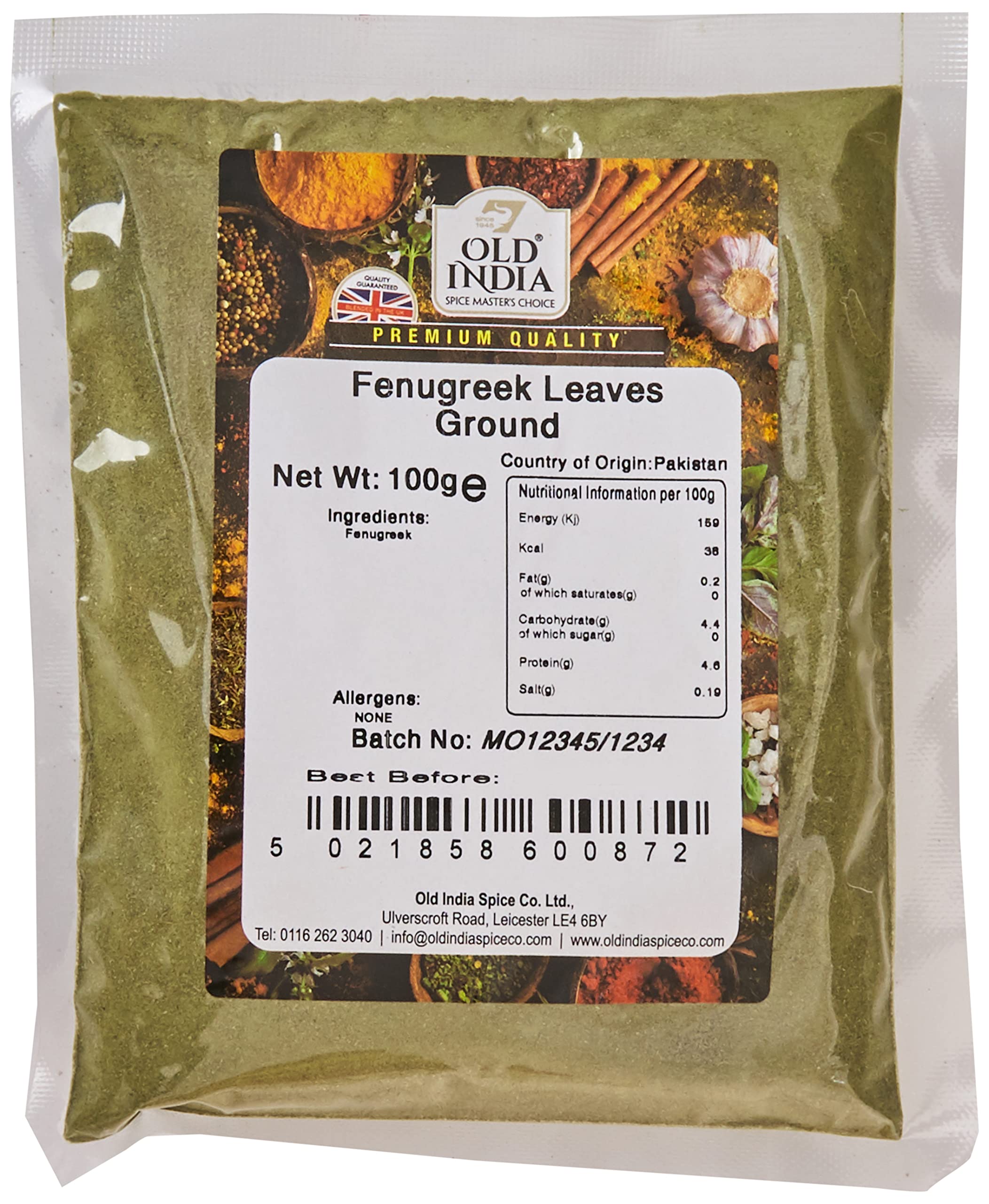 Old India Fenugreek Leaves Ground 100g