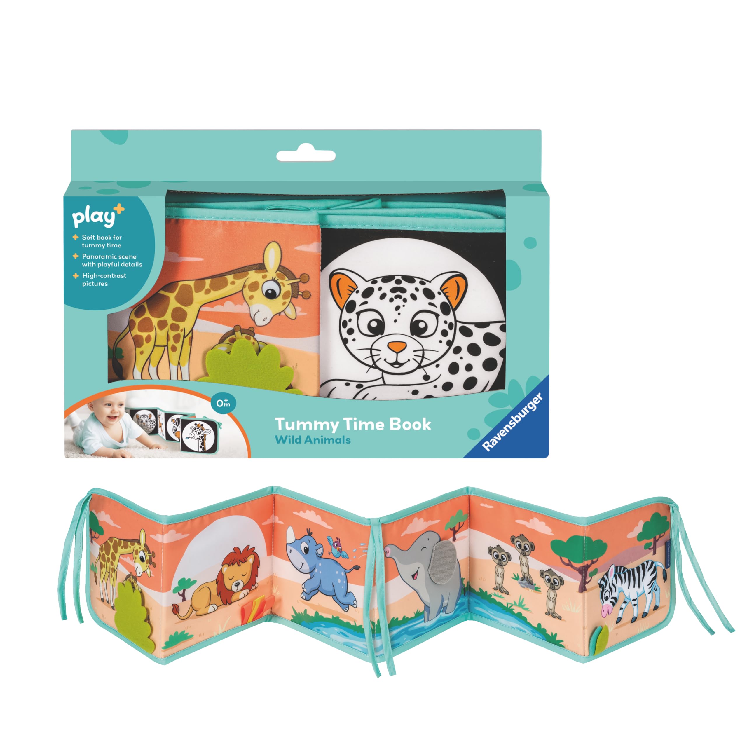 Ravensburger Play+ Tummy Time Wild Animals Baby Sensory Development Toy