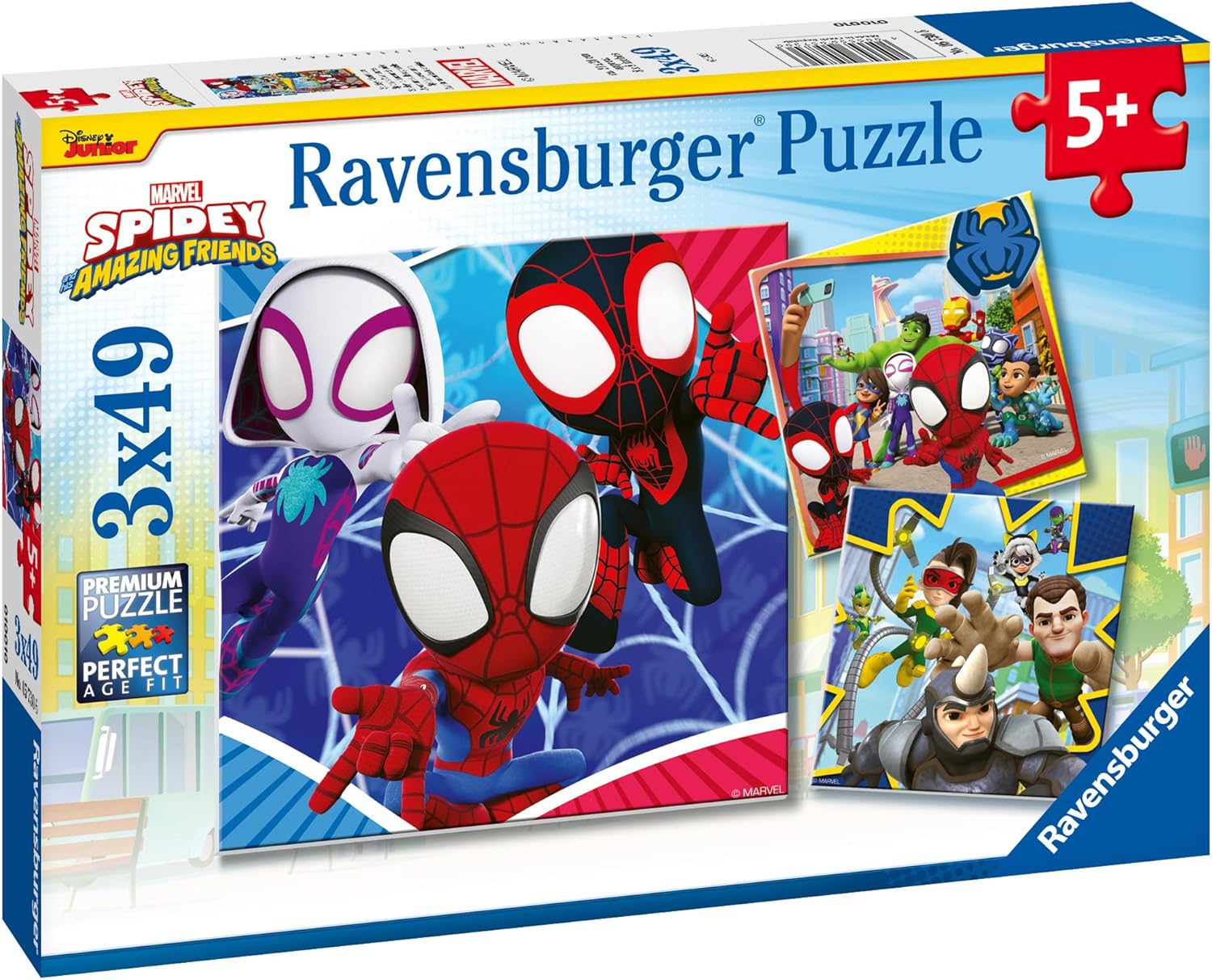 Ravensburger Marvel Spiderman Spidey & His Amazing Friends 3x 49-Piece Jigsaw Puzzle