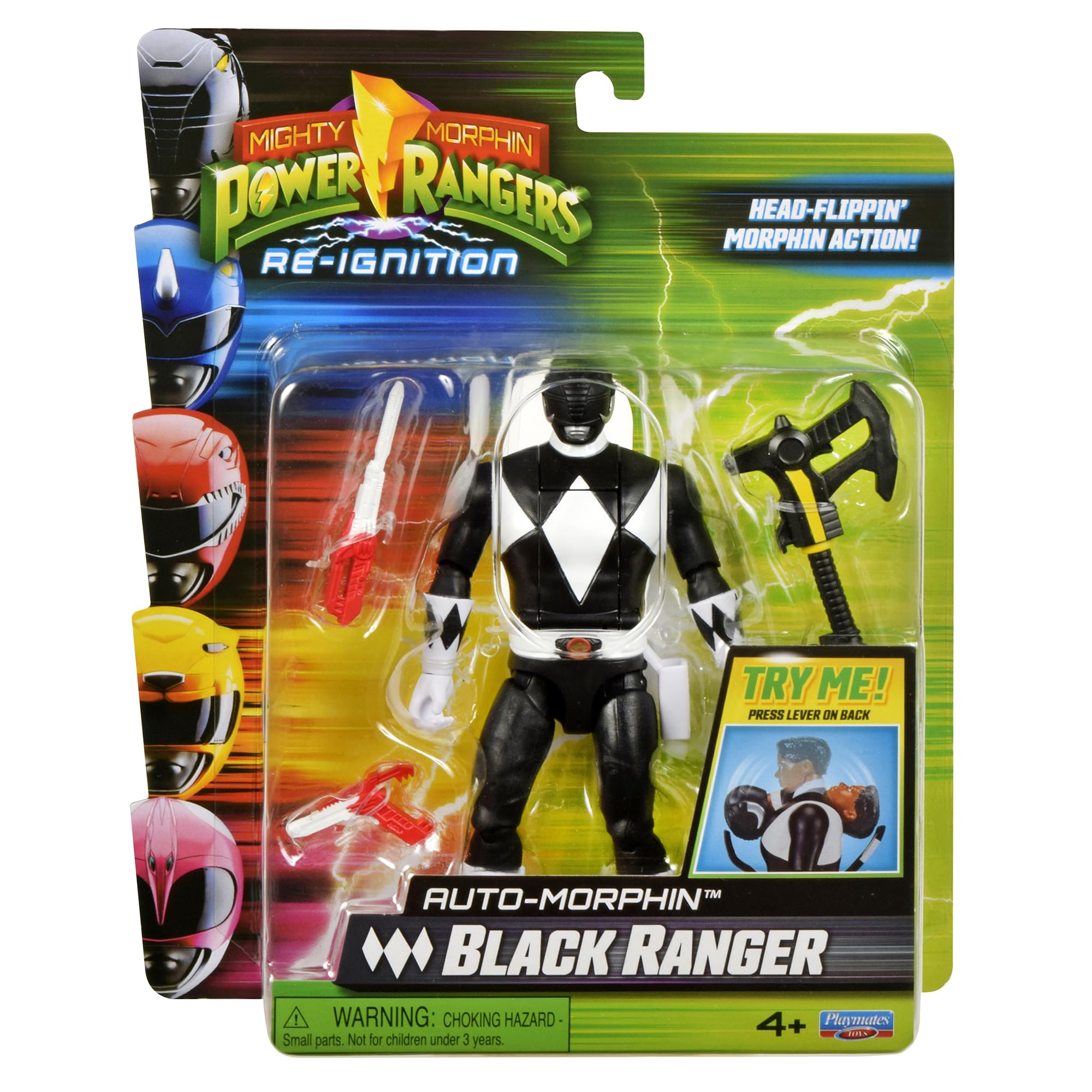 Power Rangers Mighty Morphin Auto-Morphin Black Ranger Action Figure - 4+ Years