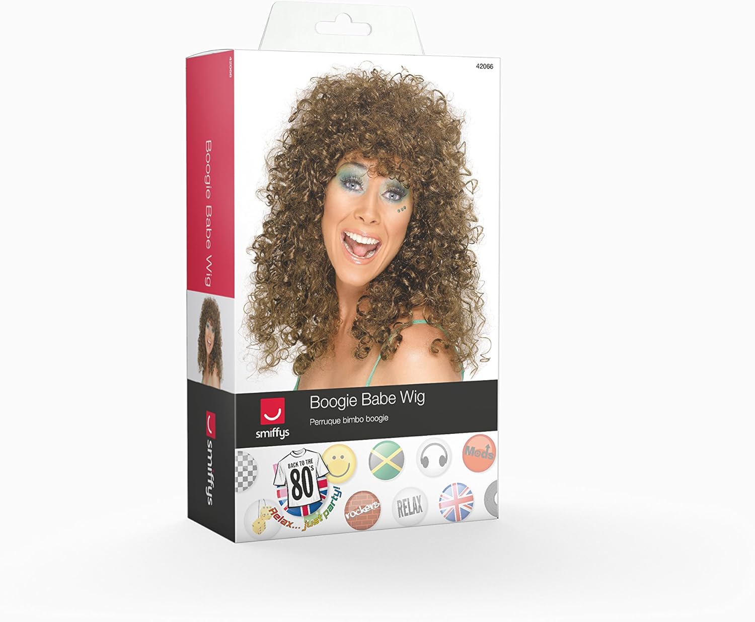 Smiffys Boogie Babe Long Curly Brown Wig