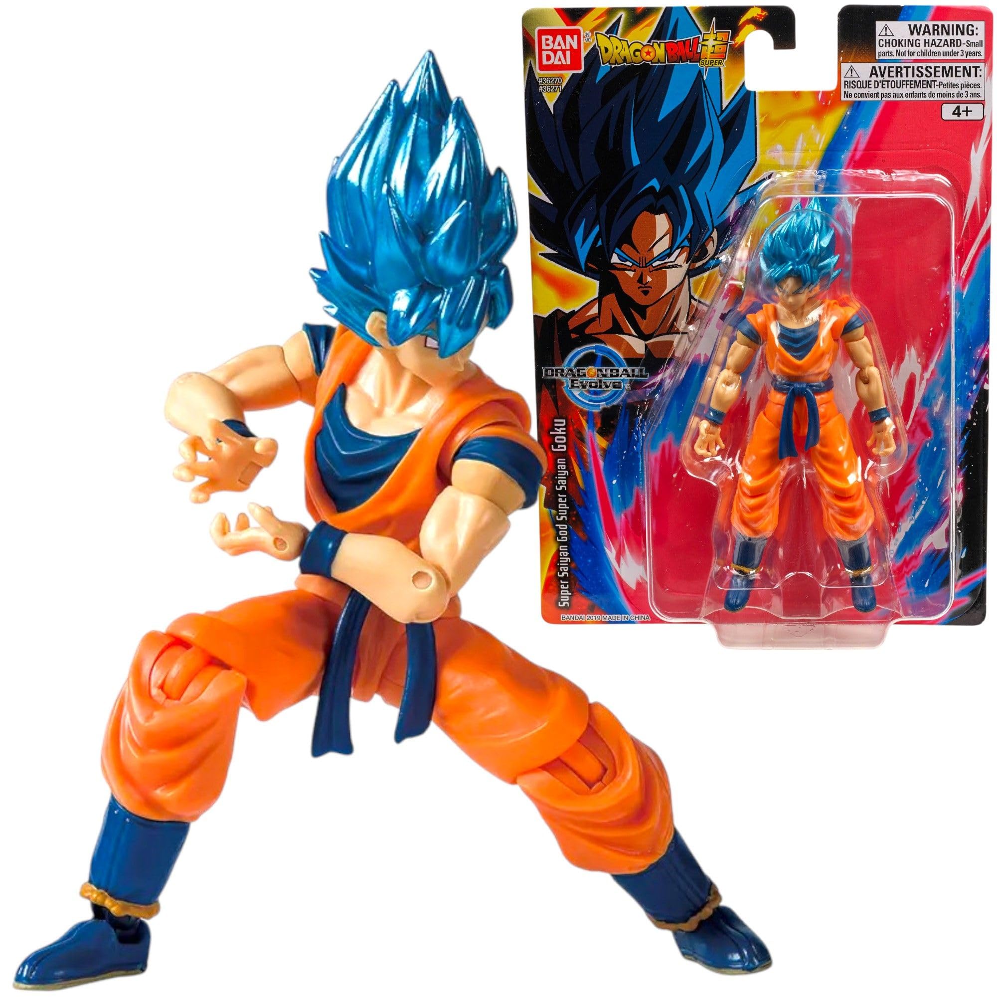 Bandai Dragon Ball Evolve Blue Goku Action Figure - 12.5cm Super Saiyan Blue Goku Toy