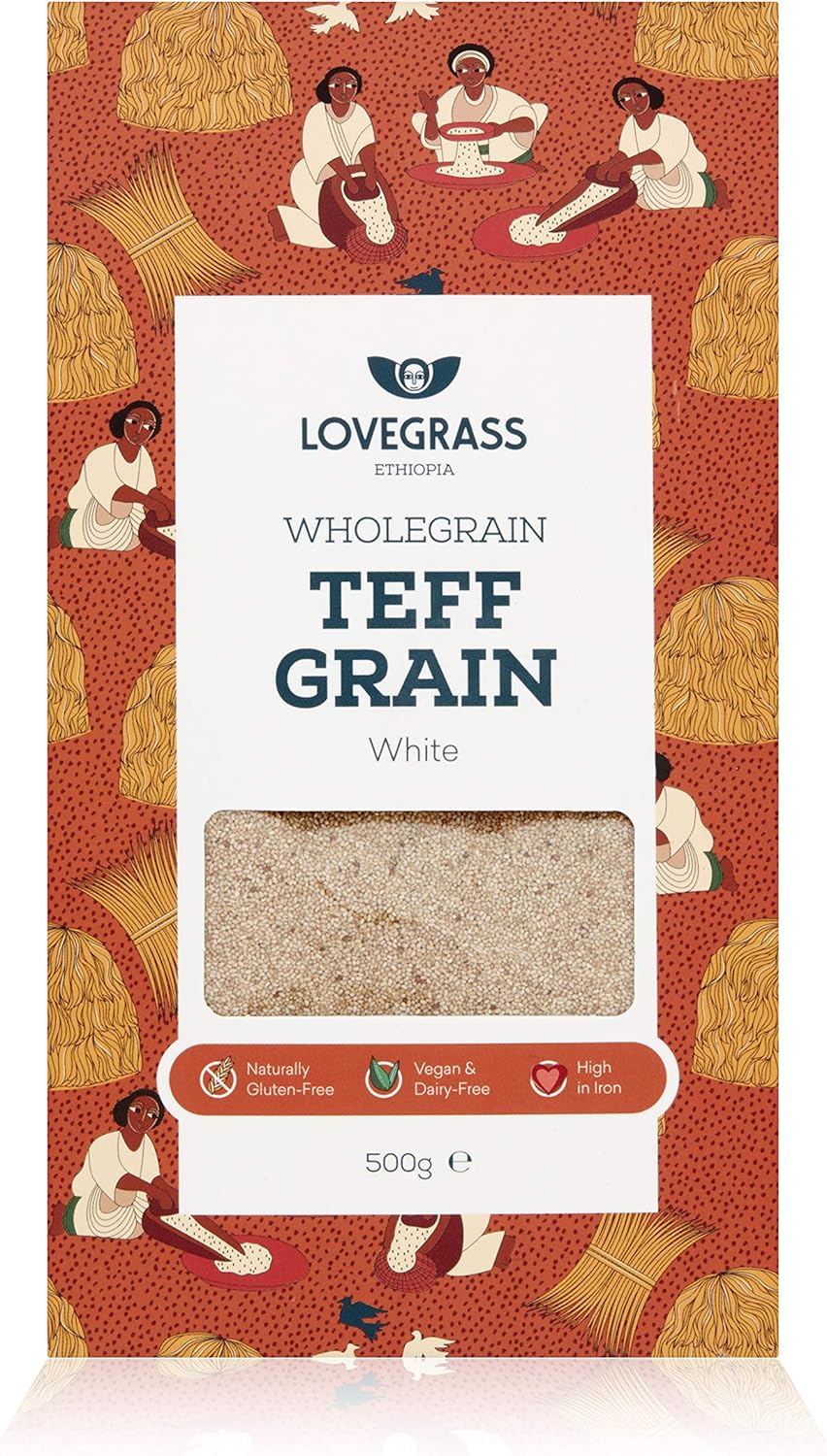 Lovegrass Habesha White Teff Grain - 500g - Gluten Free - Vegan & Dairy Free