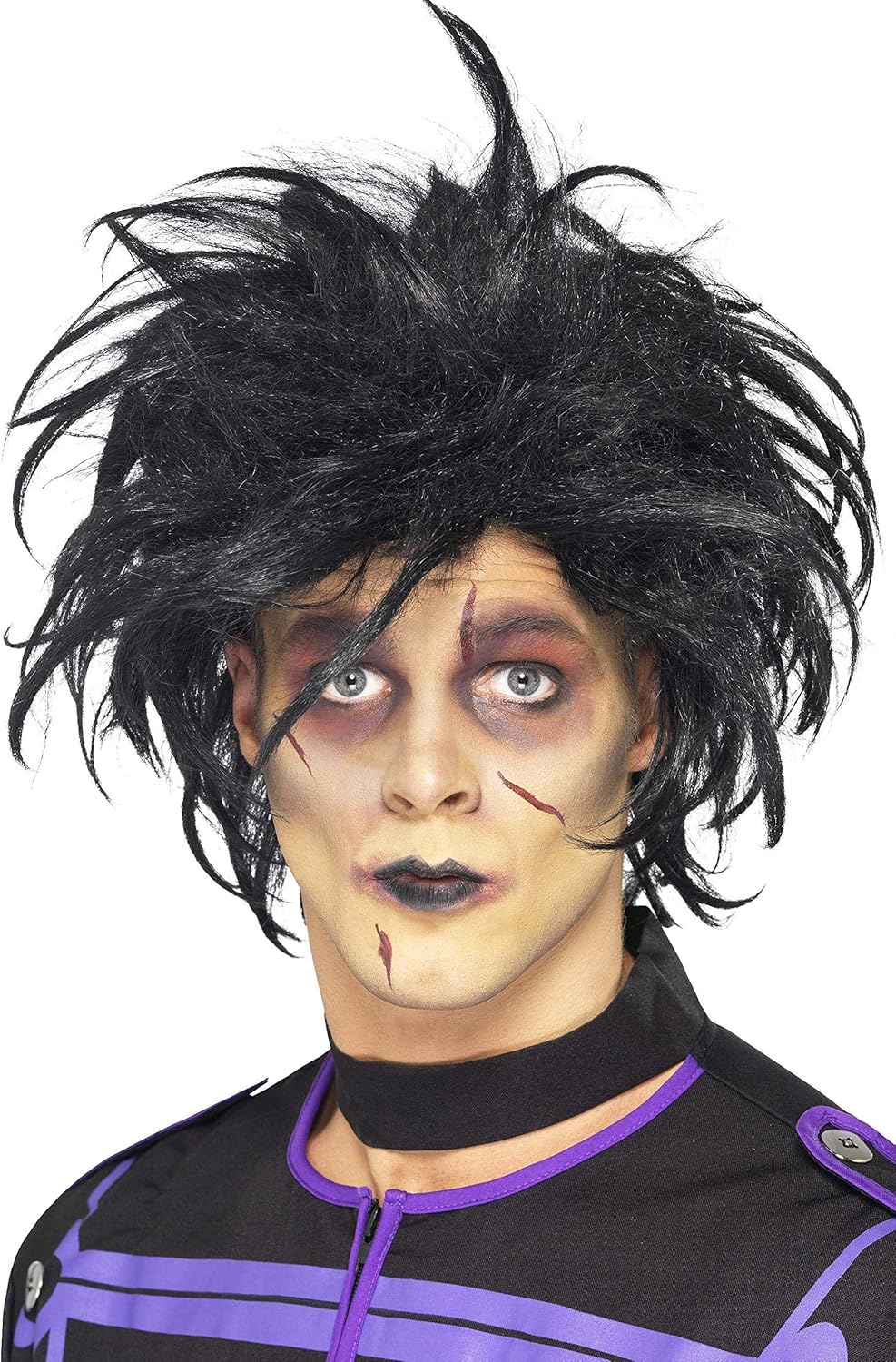 Smiffys Men's Psycho Character Black Wacky Wig, One Size