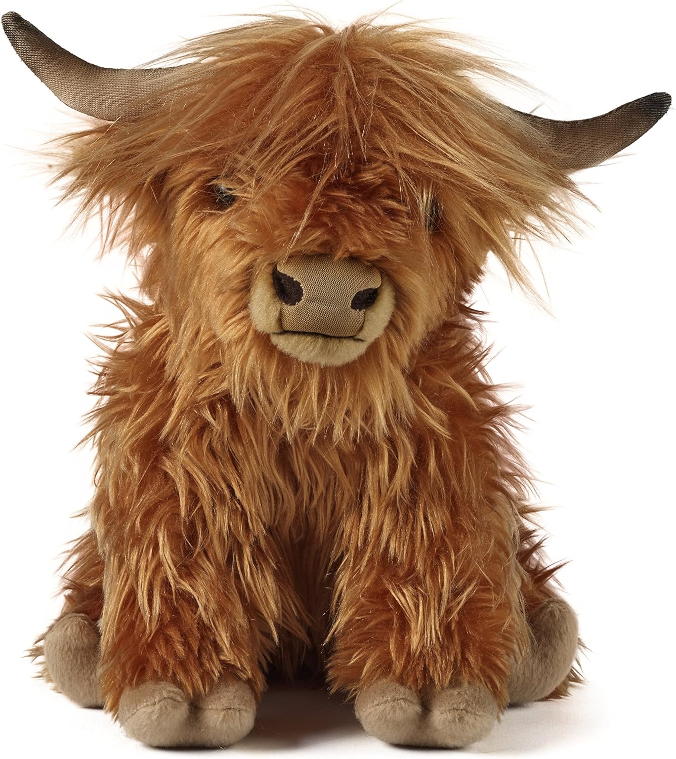 Living Nature Highland Cow Soft Toy with Sound - 30cm Plush Animal