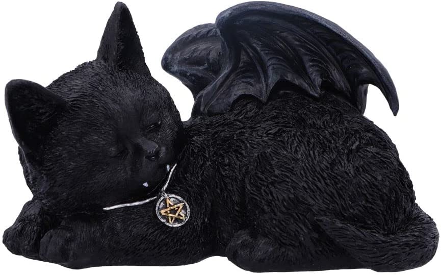 Nemesis Now Cat Nap - Black Bat Cat Figurine (U6106W2)
