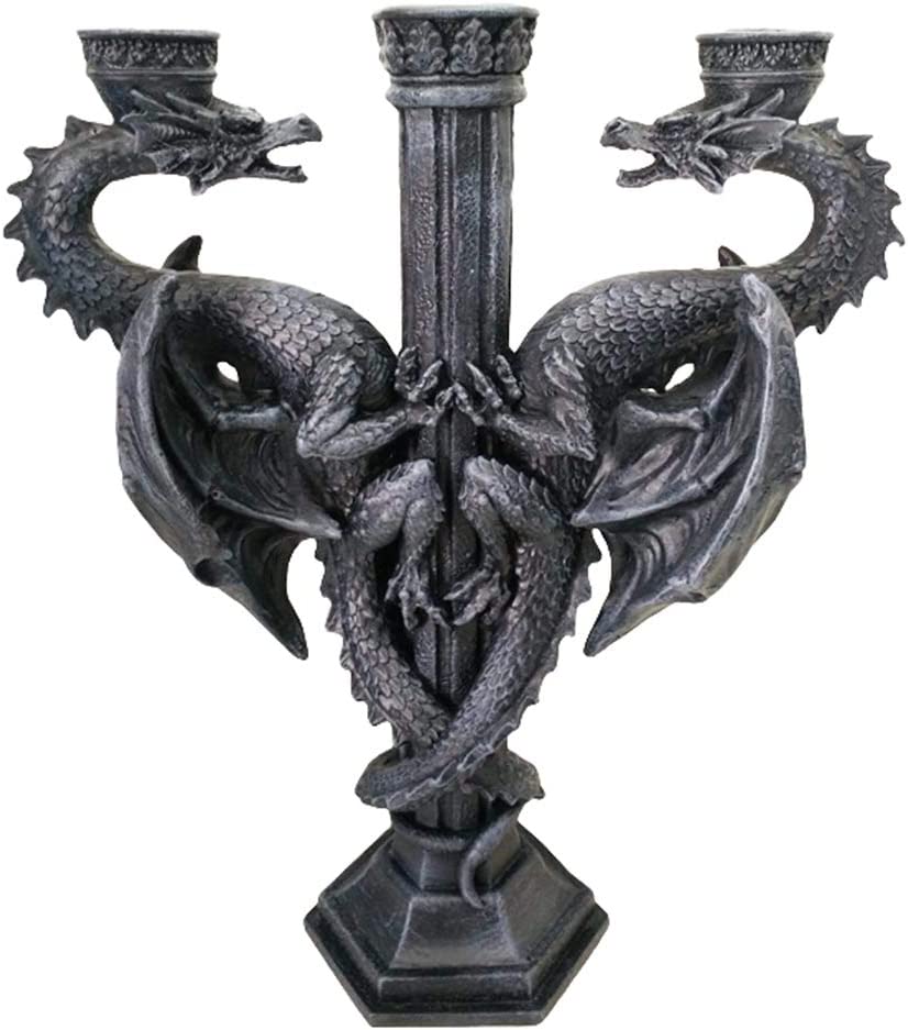 Nemesis Now Majestic Dragons Triple Candle Holder in Black Resin