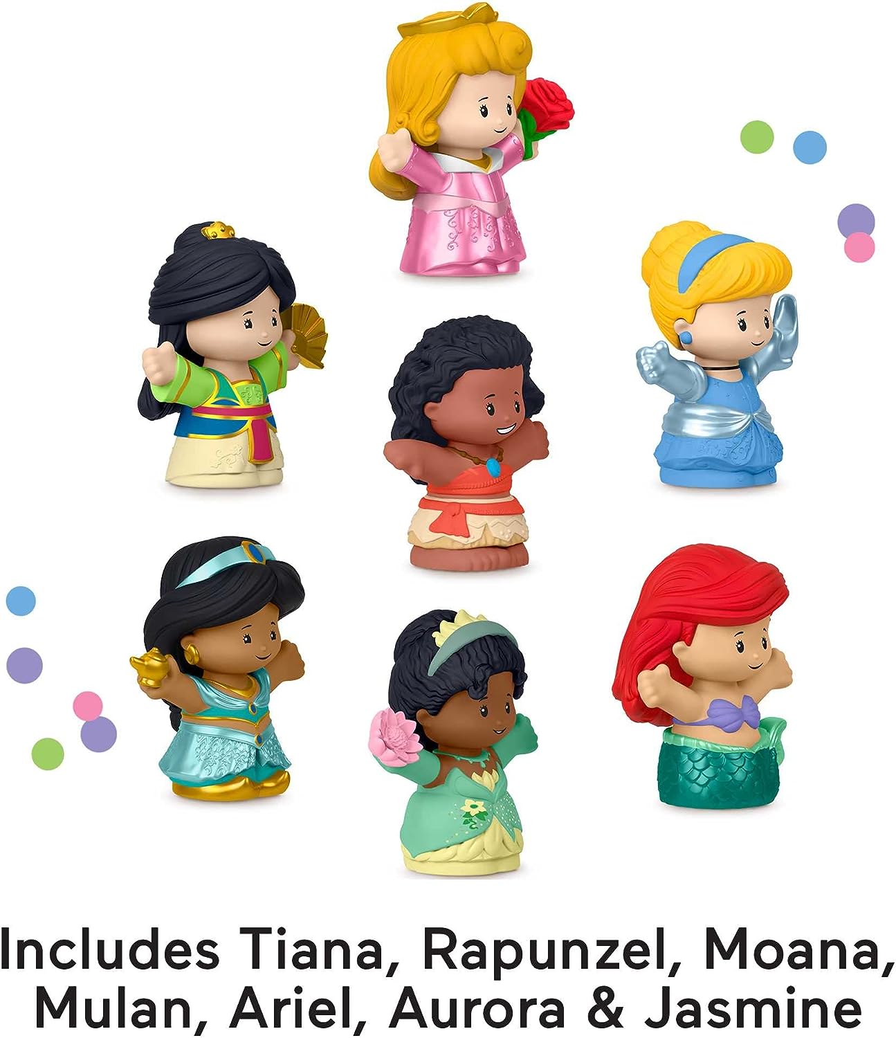 Fisher-Price Little People Disney Princess Figures - 7-Piece Toddler Play Set for Ages 18 Months+