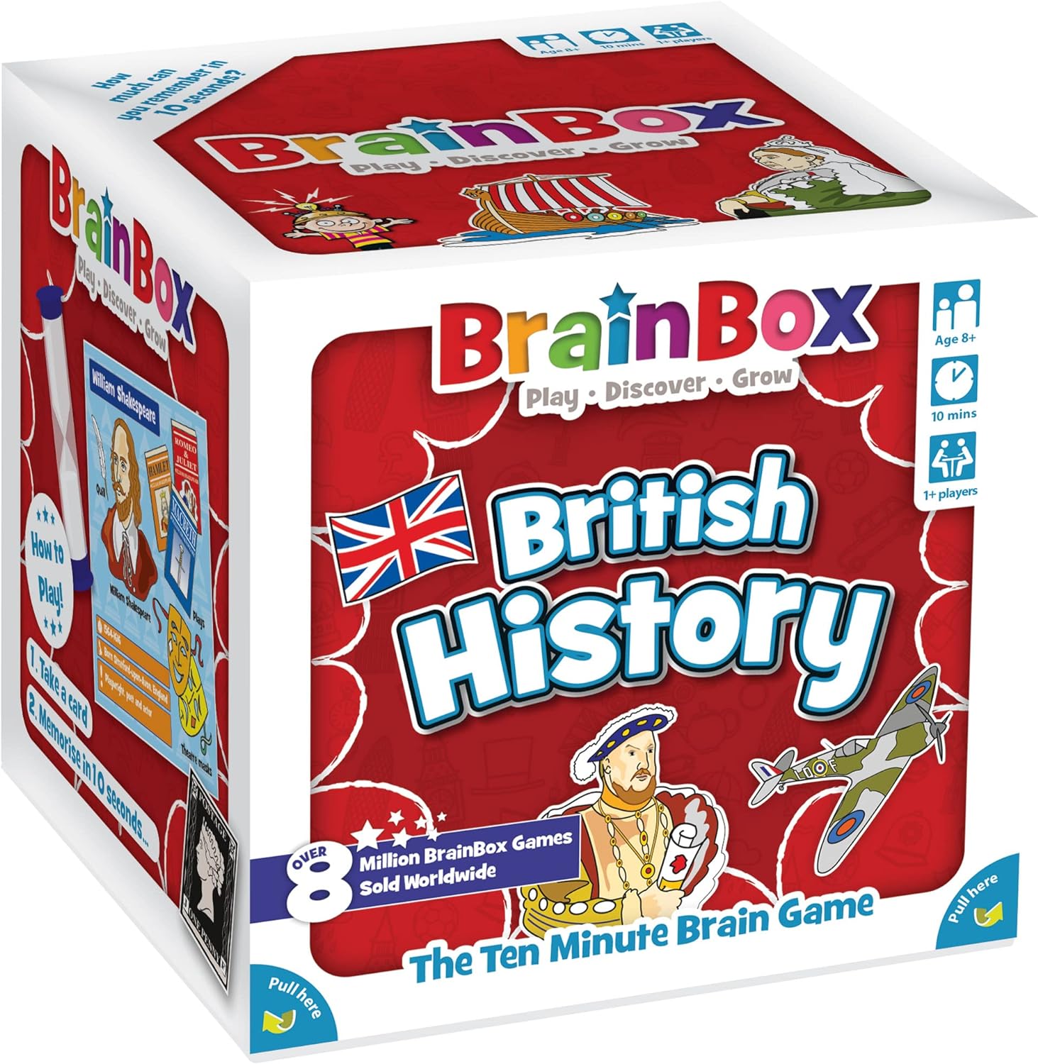 Brainbox British History Card Game - 54 Cards, 432 Questions, Ages 8+