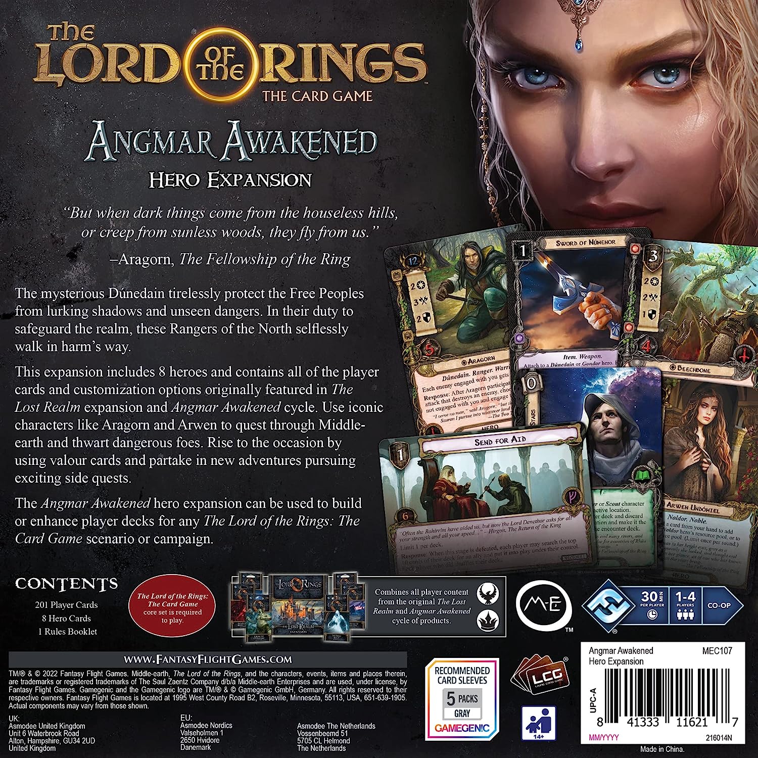 Fantasy Flight Games Lord of the Rings LCG Angmar Awakened Hero Expansion