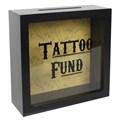 Jones Home Gift CC_55326 Money Box, Yellow - Premium Tattoo Fund Savings Box with Glass Front, Durable MDF Construction, 18cm x 18cm x 7cm