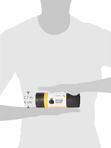 Polylina 20 Pack 80 Litre Black Tie Top Refuse Sacks Made from Recycled Plastic 3