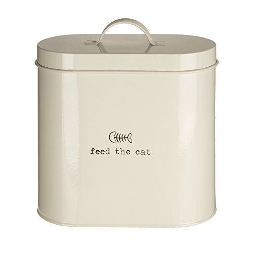 Premier Housewares Adore Pets Food Storage Bin - 2.8L Capacity | Galvanised Steel | Cream 7