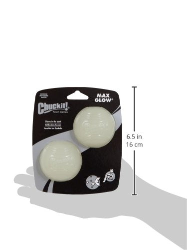 Chuckit! Max Glow Ball Medium 2 Pack - 6 cm Diameter Light Up Dog Toy 3